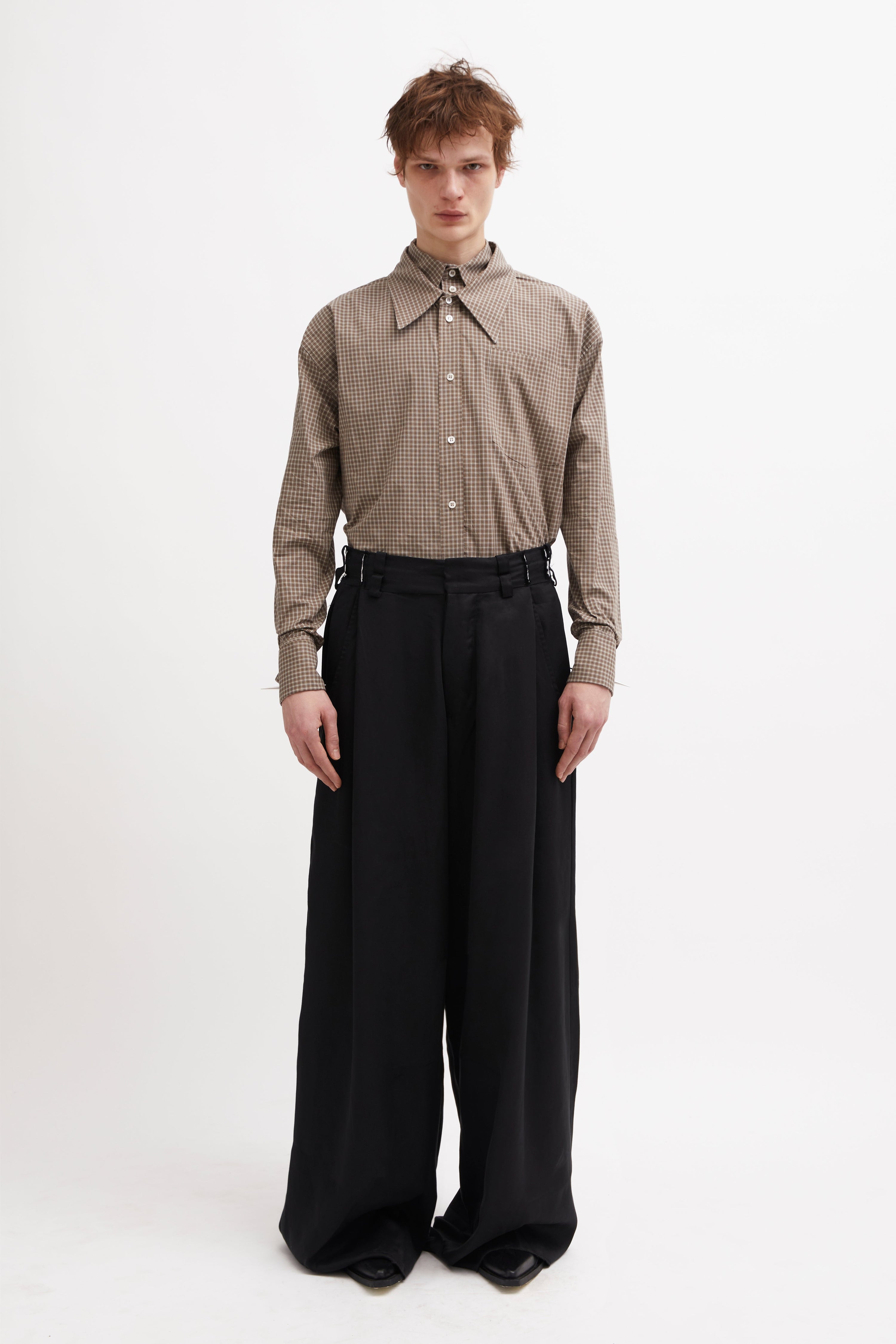 Clover shirt brown check