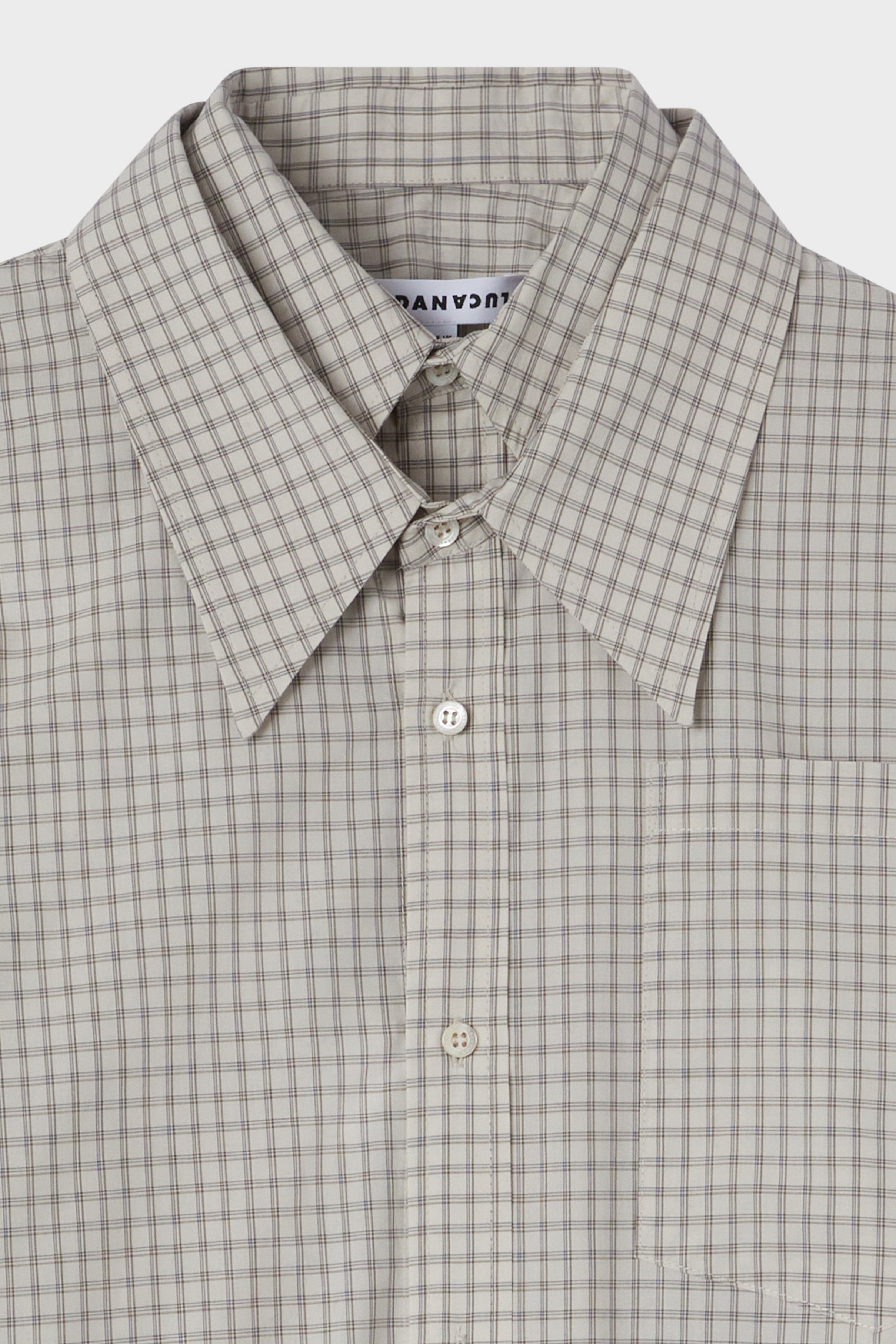 Clover shirt linen / check brown