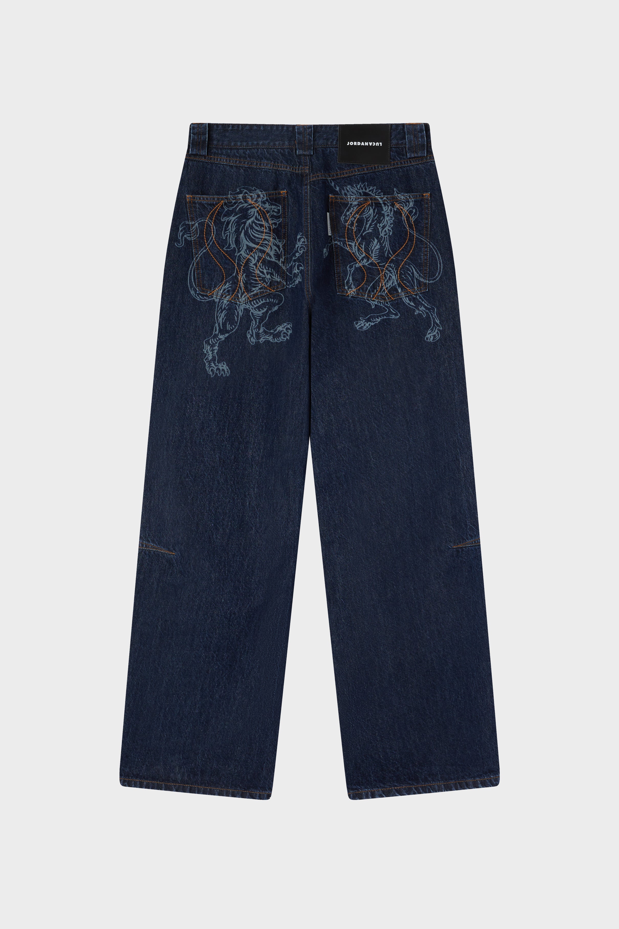 Lasered insignia denim trs dark indigo sw