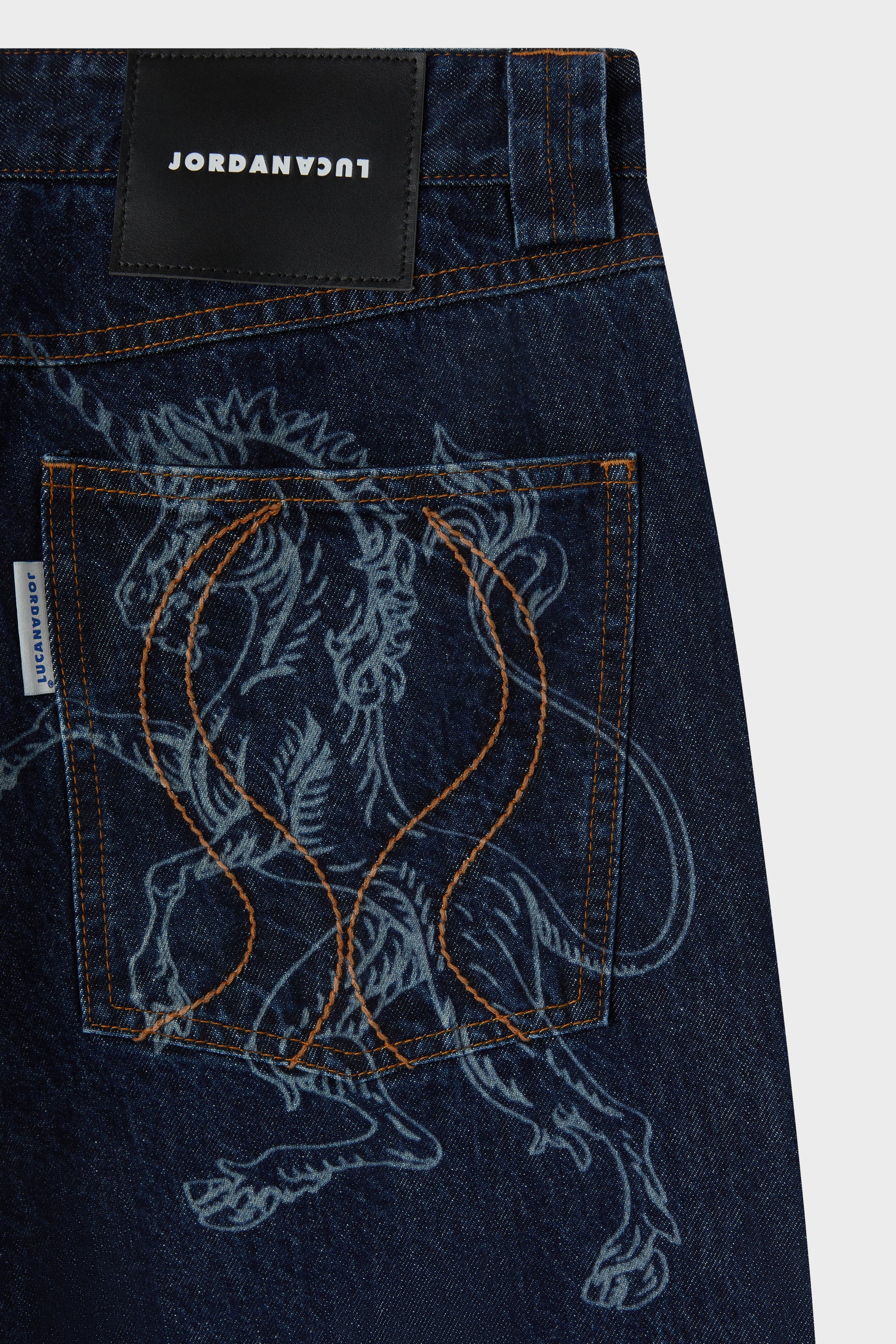 Lasered insignia denim trs dark indigo sw