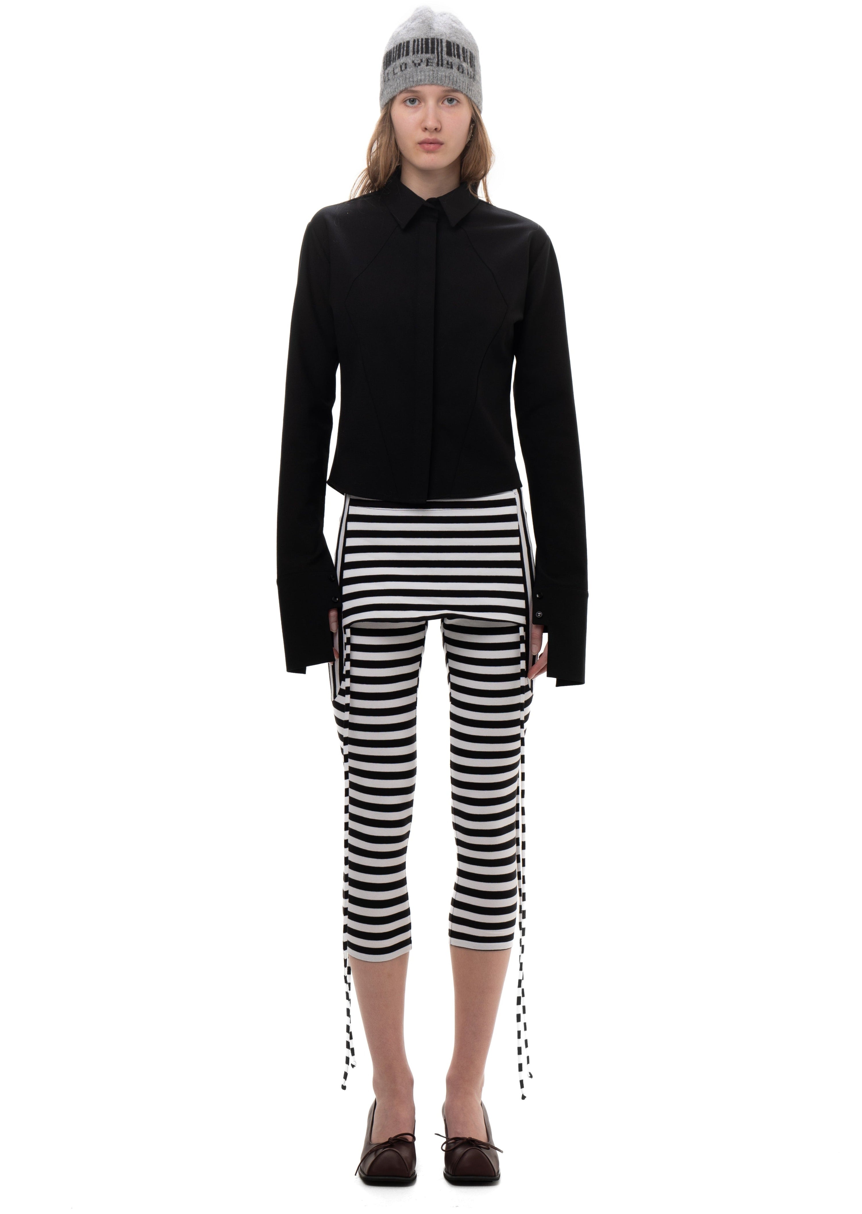 Skirt capri leggings striped