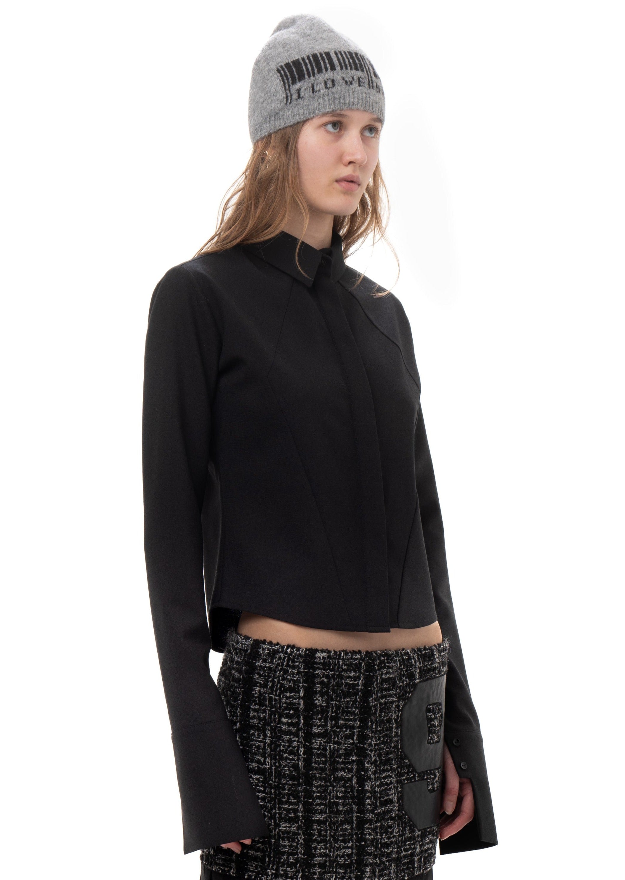 Wool shirt in black