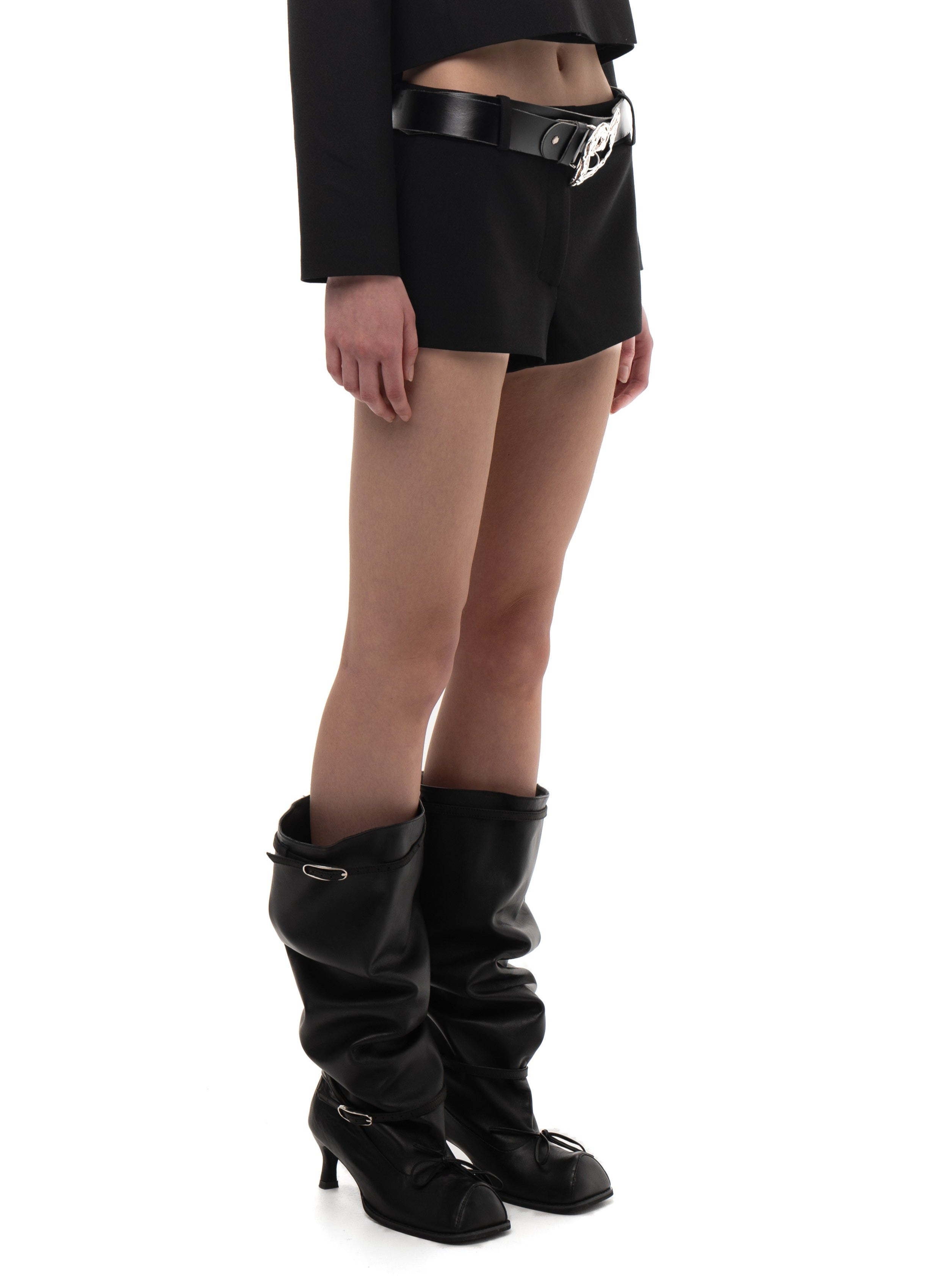 Wool mini shorts