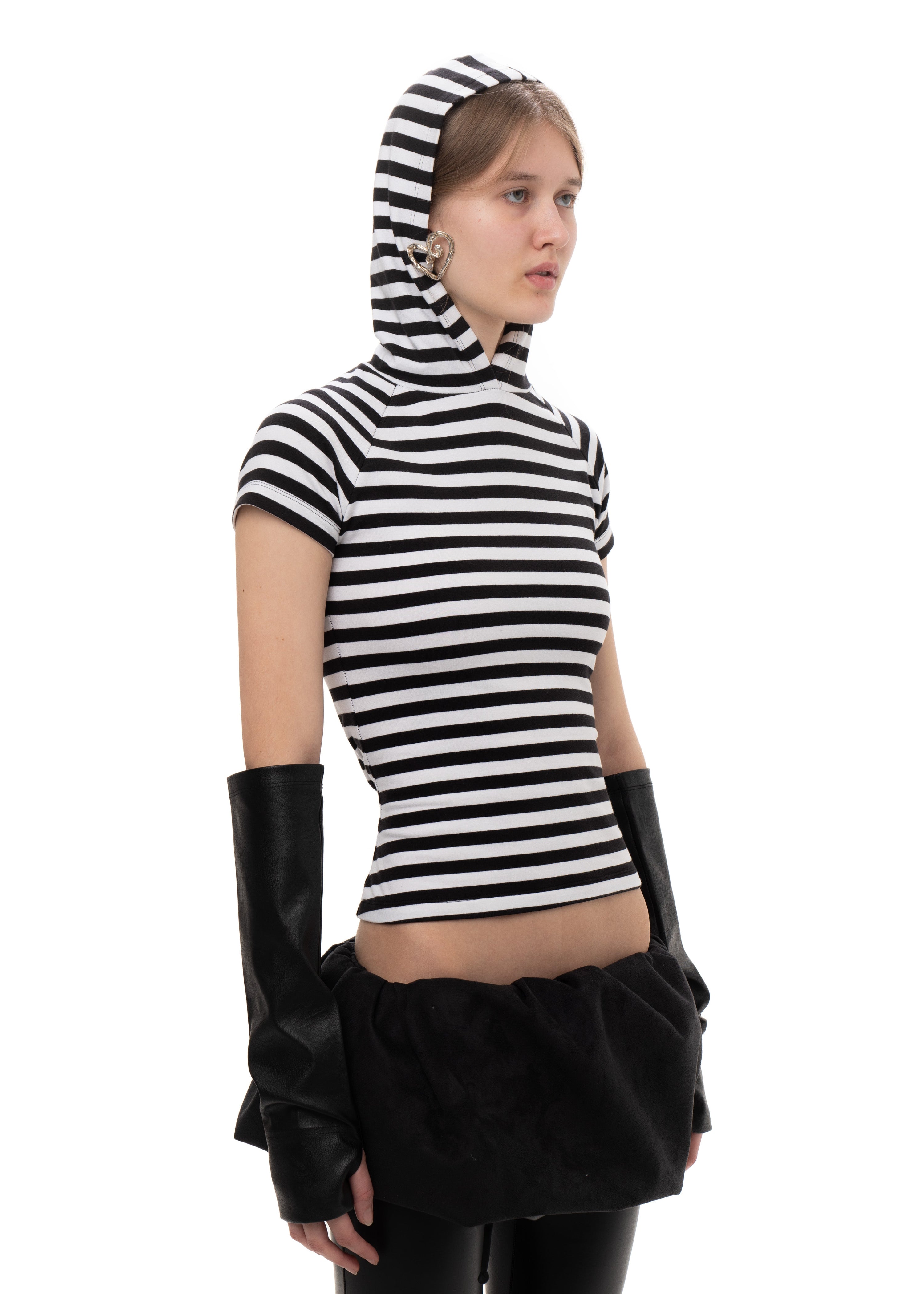 Hood striped tee