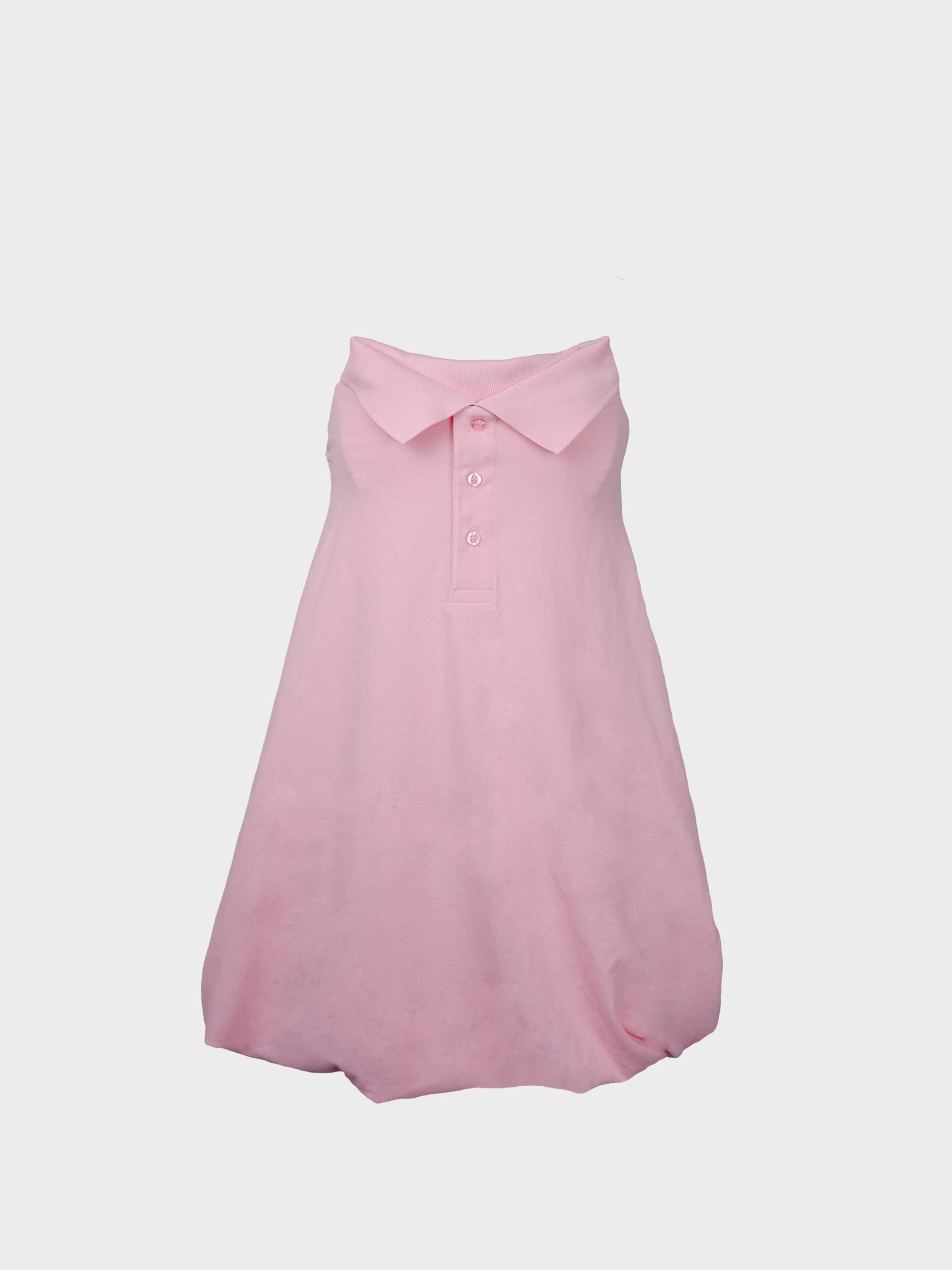 Sweetheart polo-neck mini dress