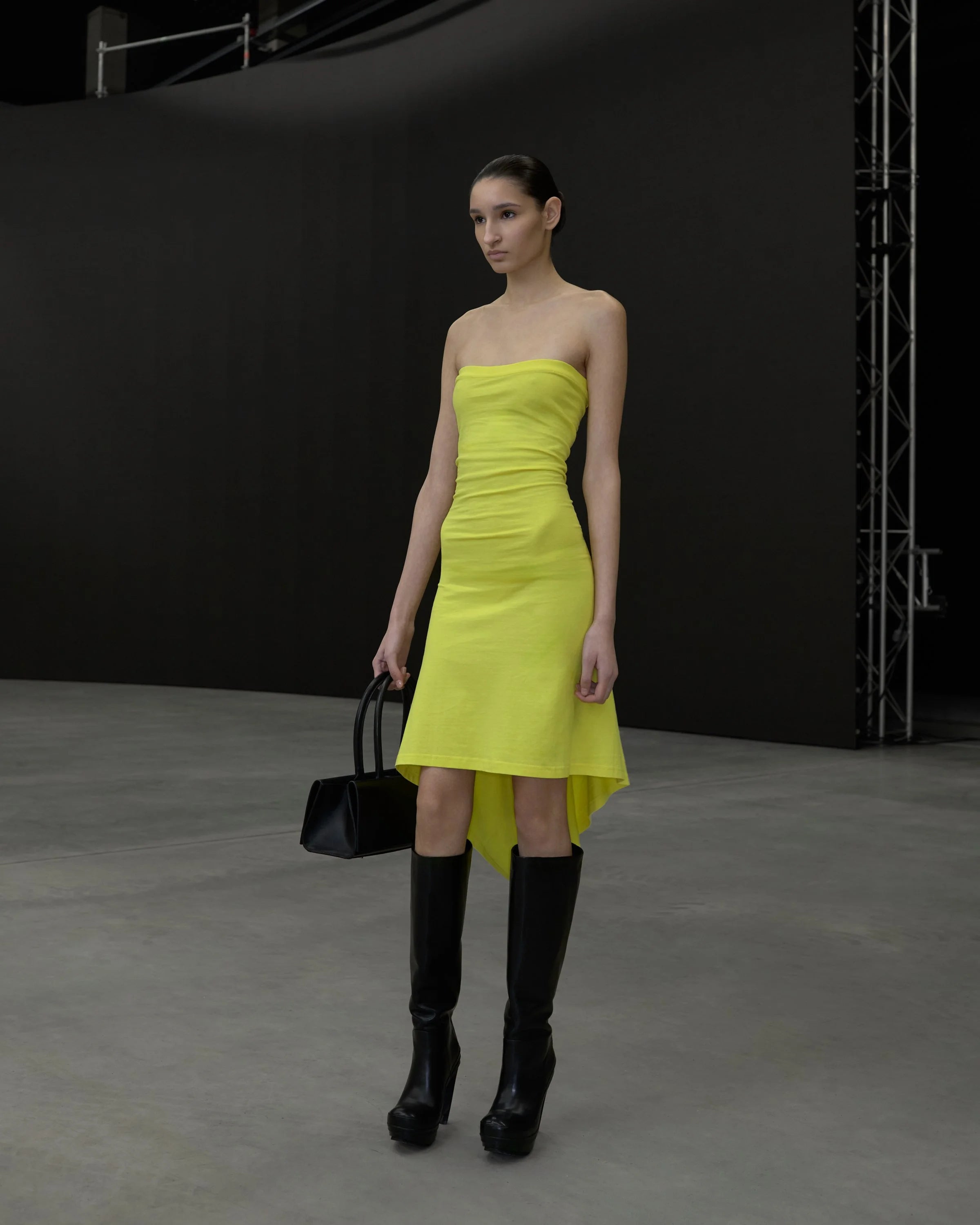 Strapless draped dress