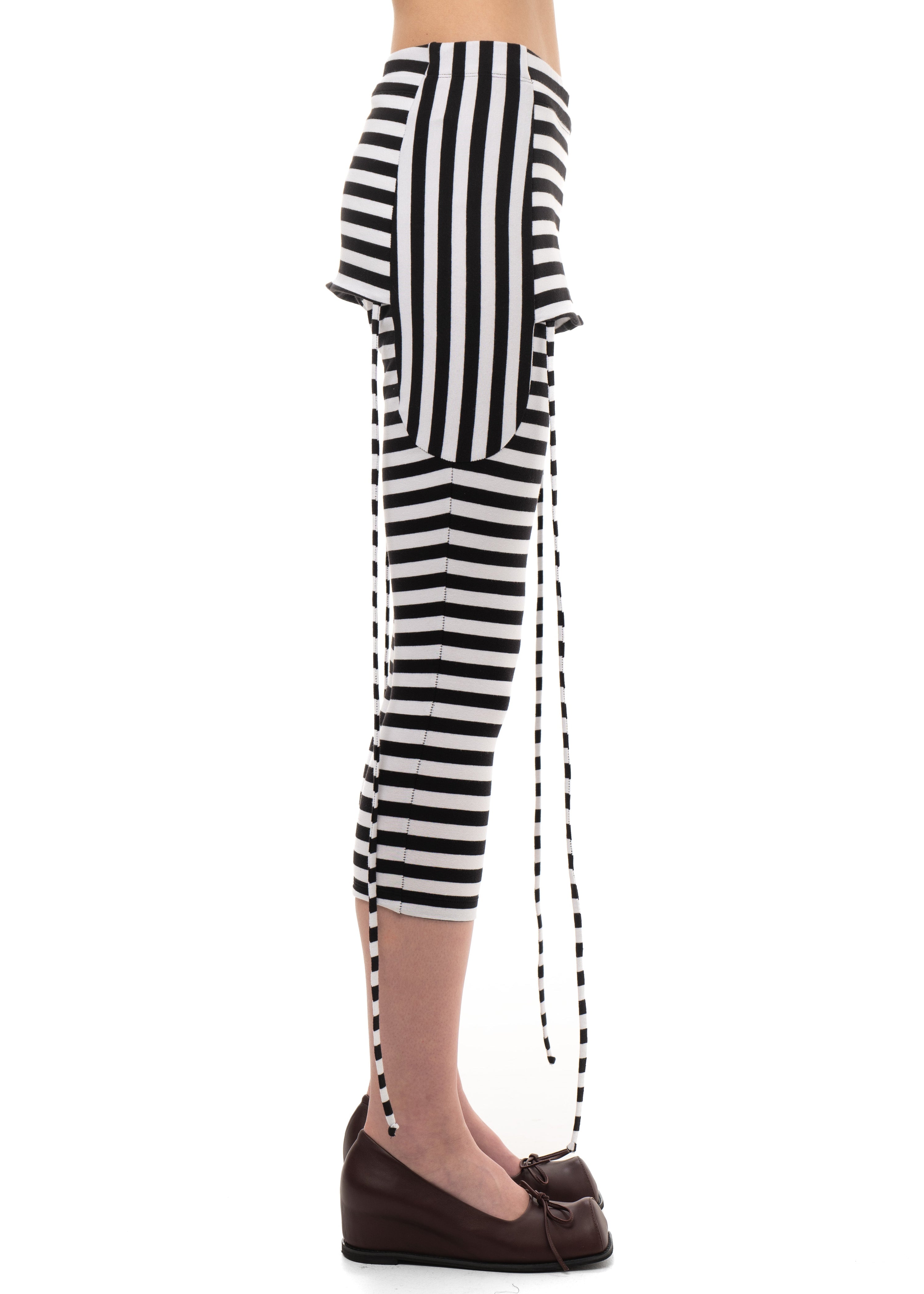 Skirt capri leggings striped