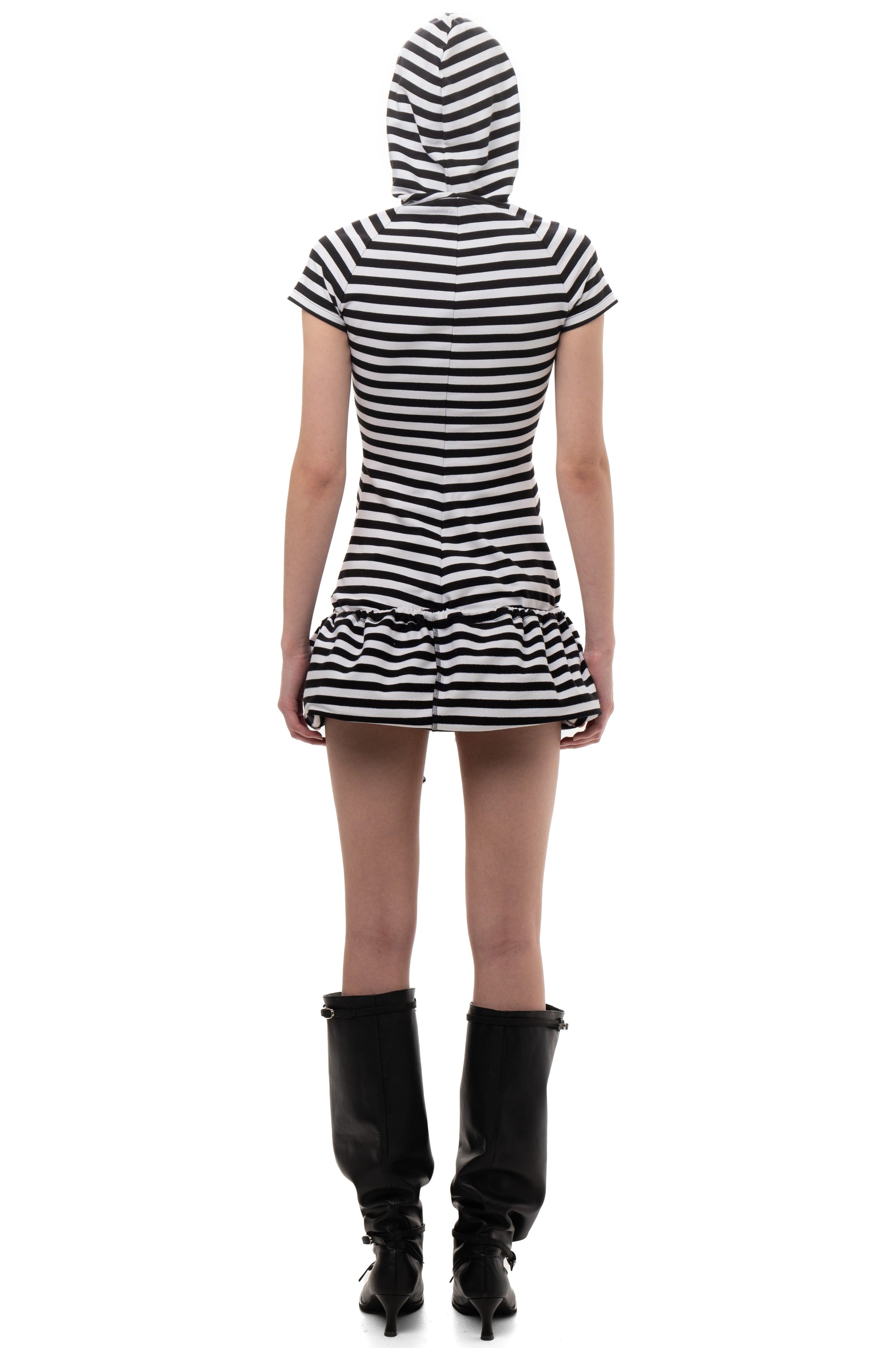 Hood striped dress