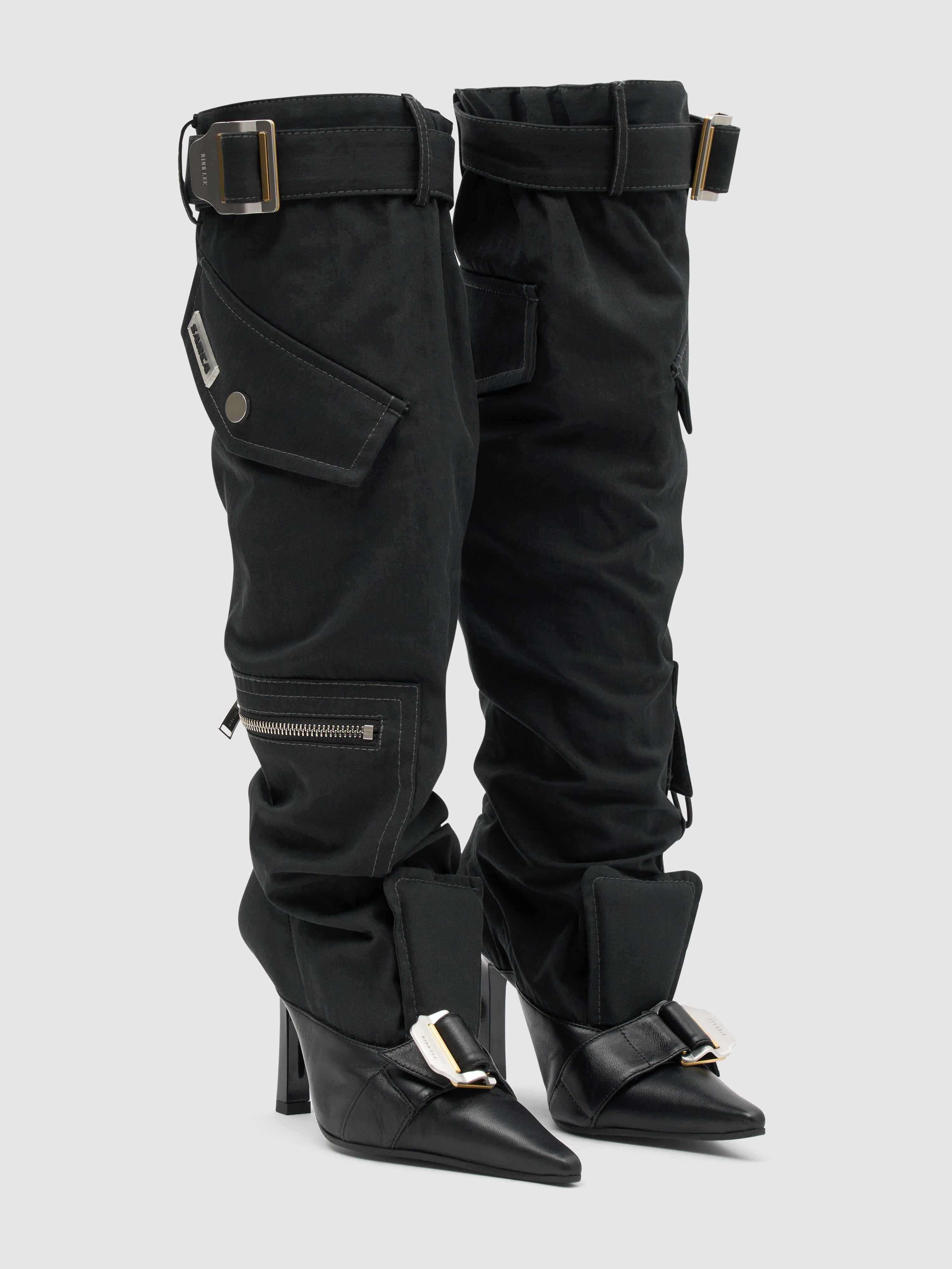 Dion lee x ancuța sarca upcycled trouser boots/ black