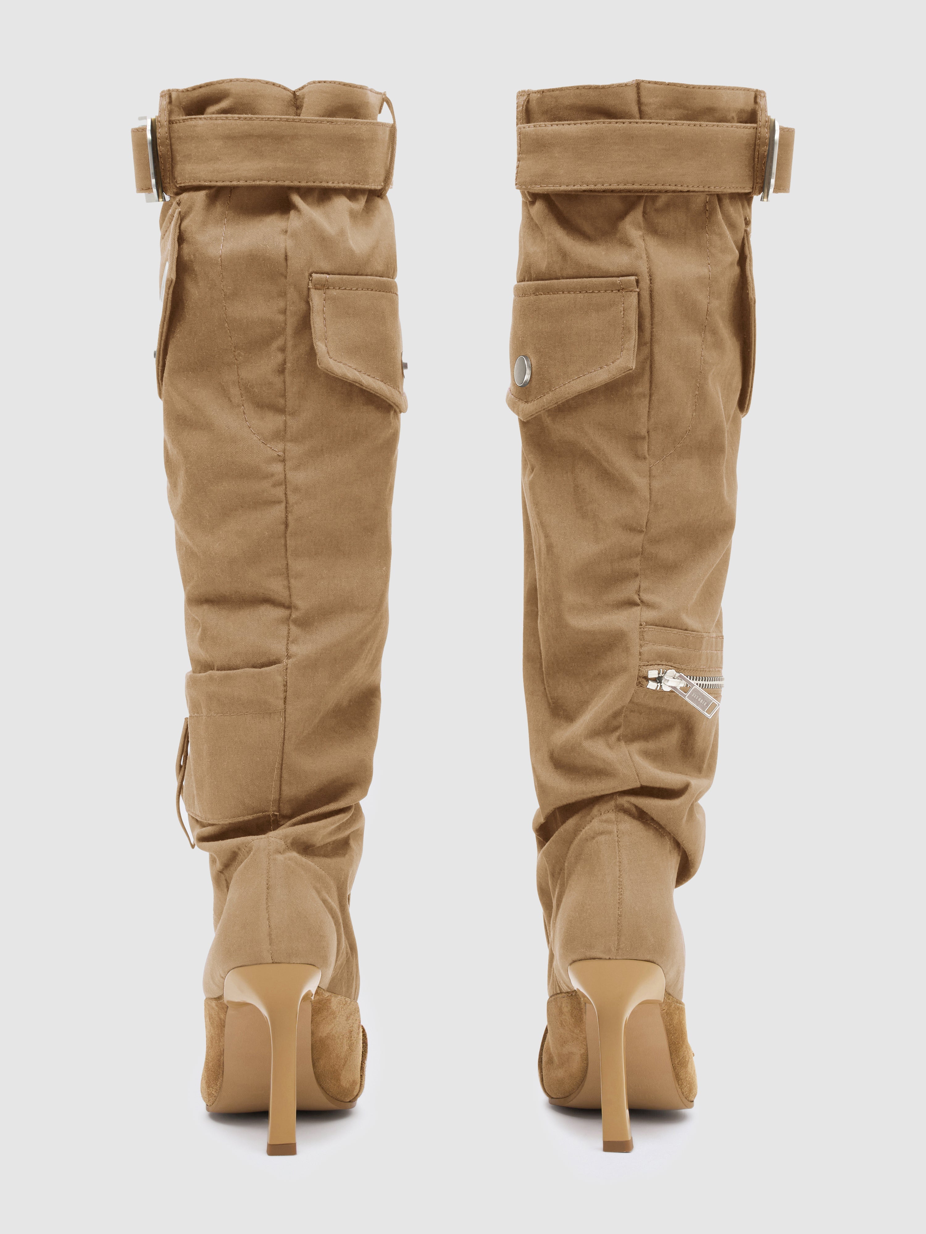 Dion lee x ancuța sarca' upcycled trouser boots/ timber