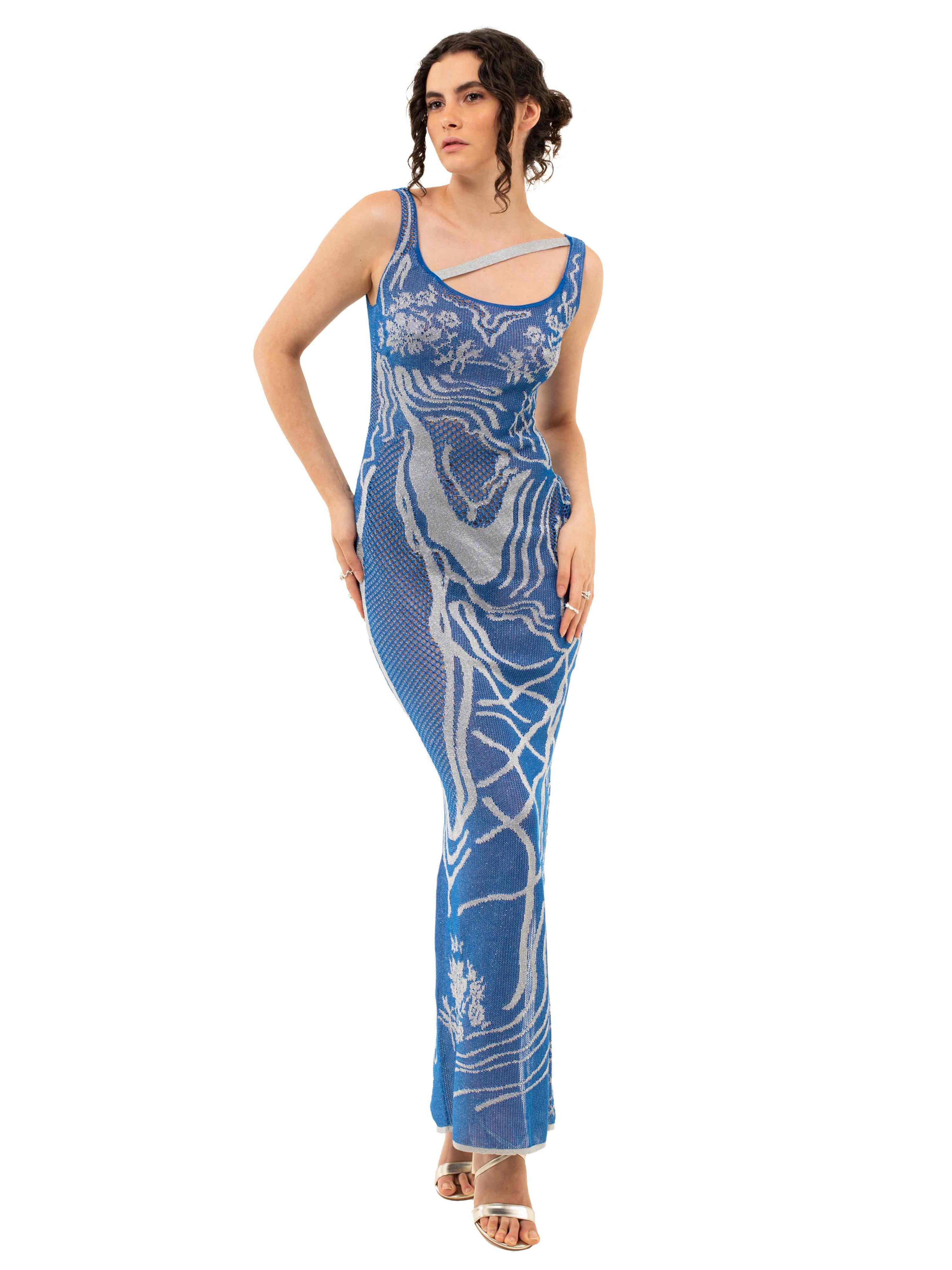 Birthing venus knit dress light blue