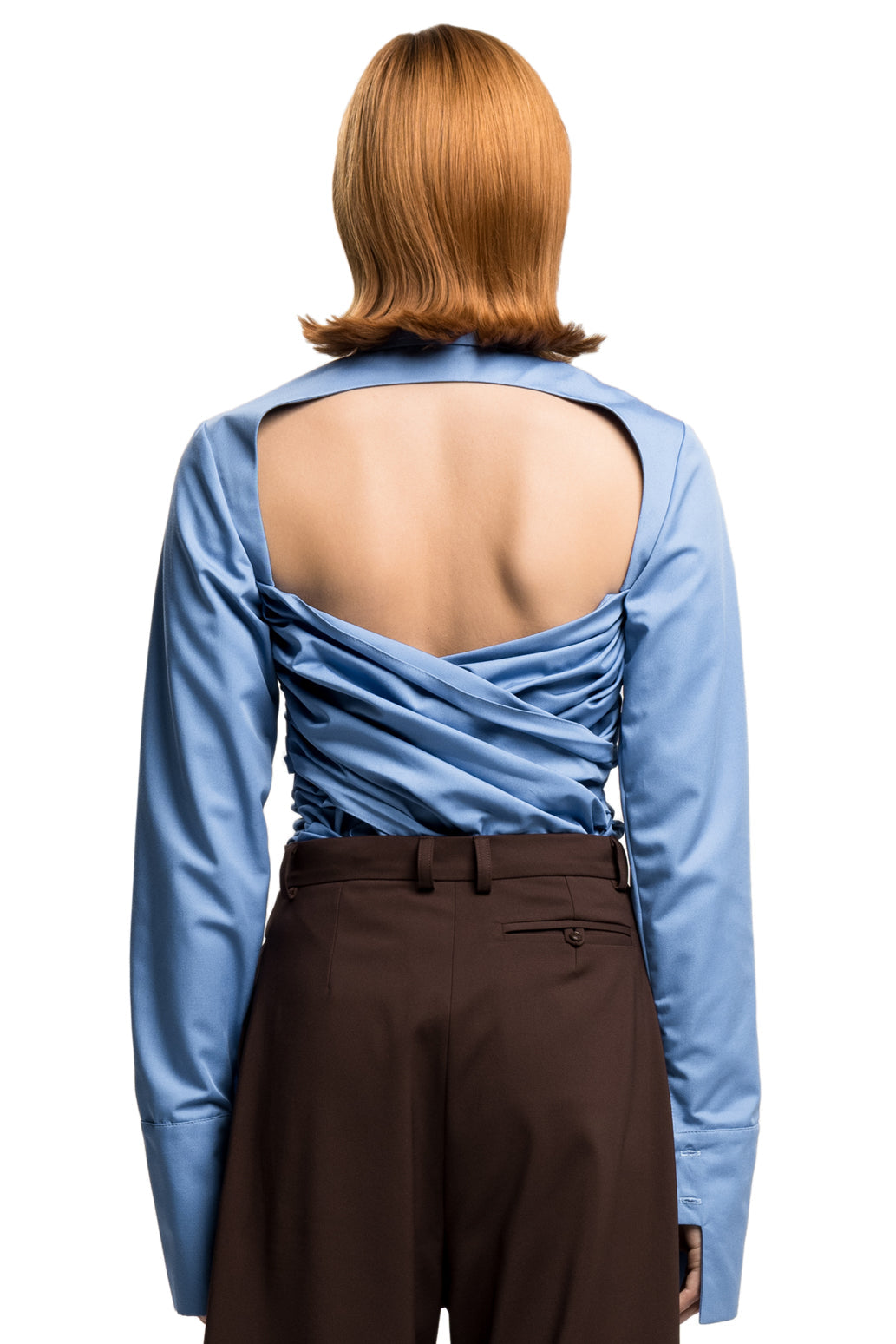 Draped shirt in blue