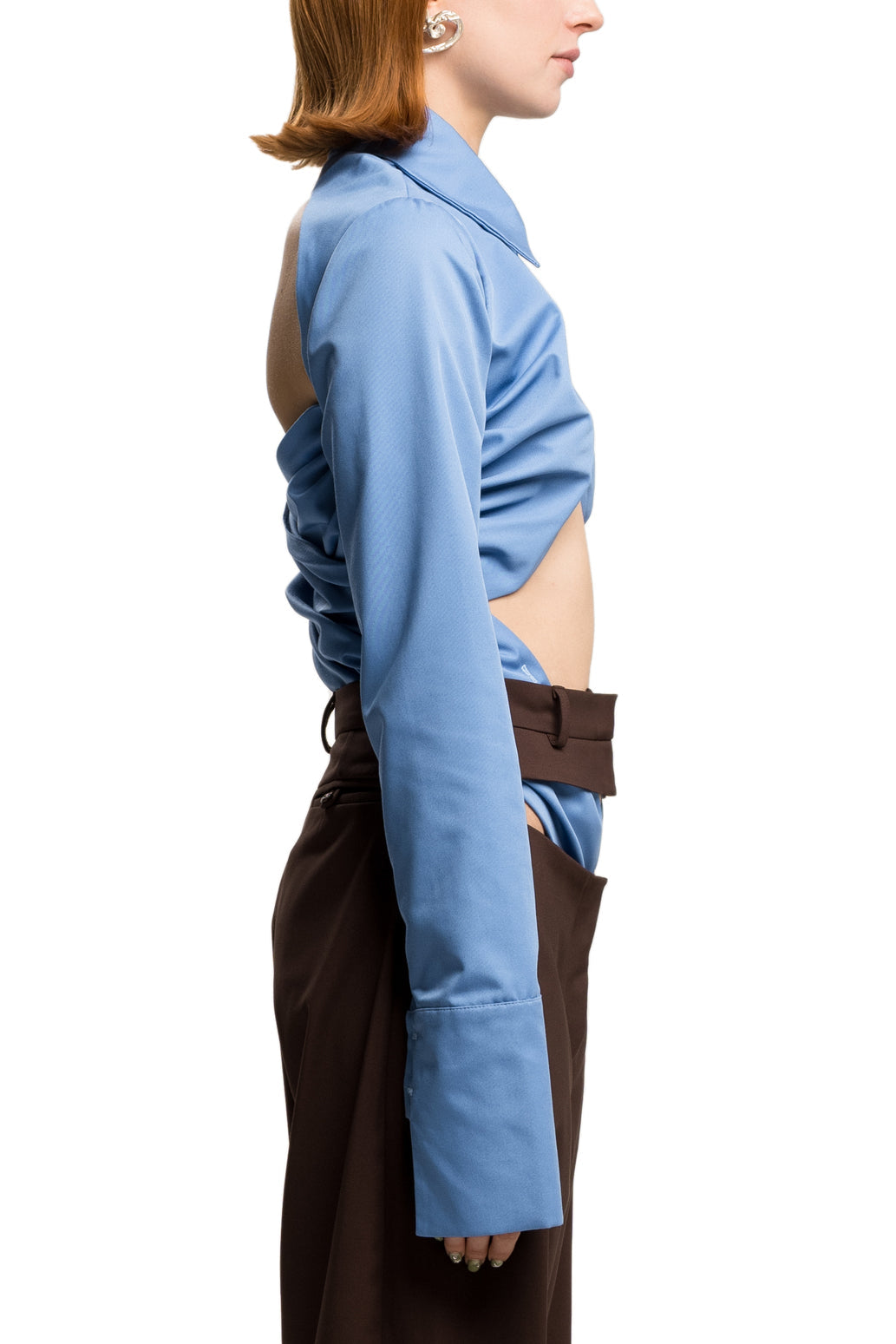 Draped shirt in blue