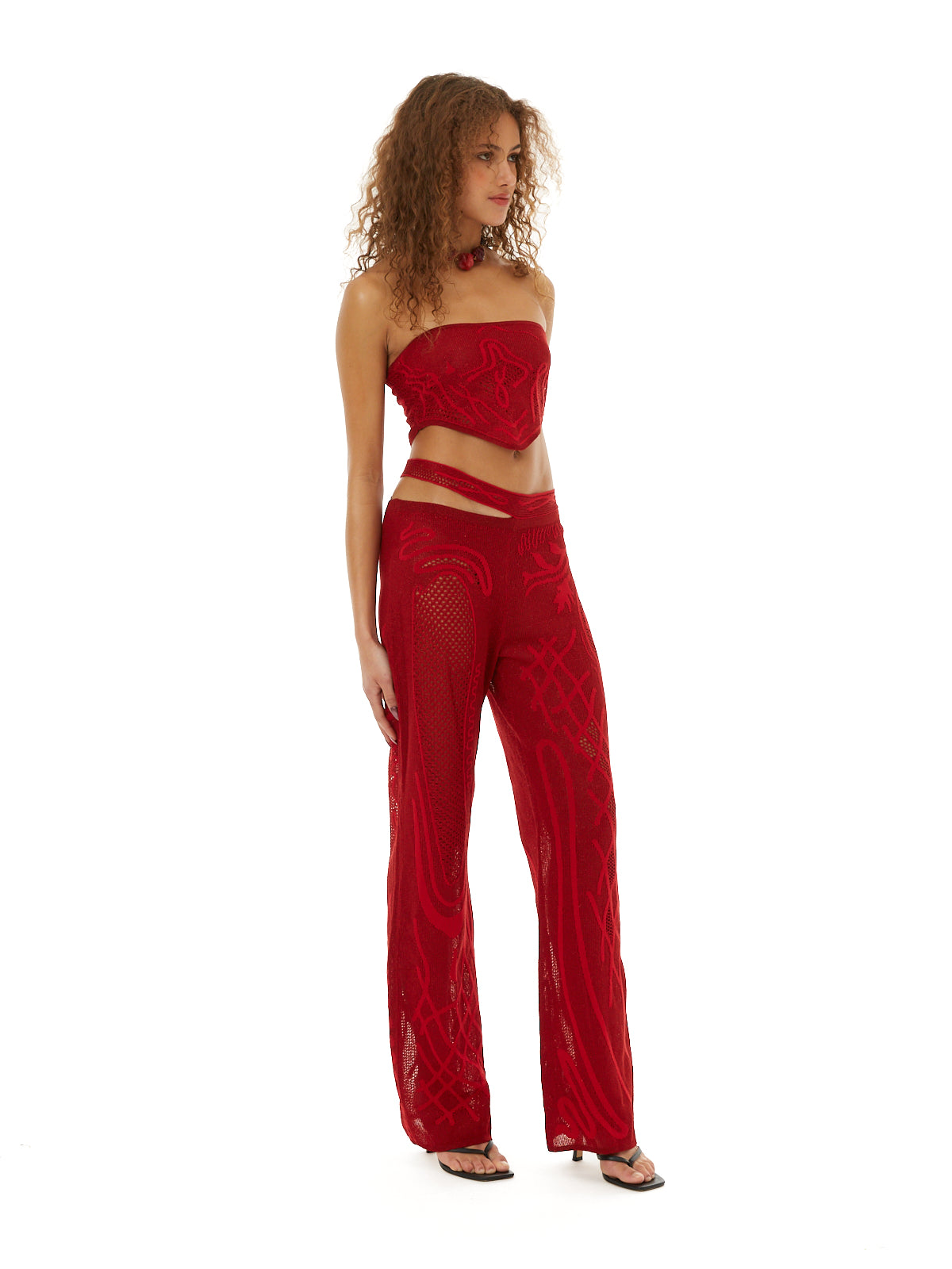 Birthing venus knit trousers red