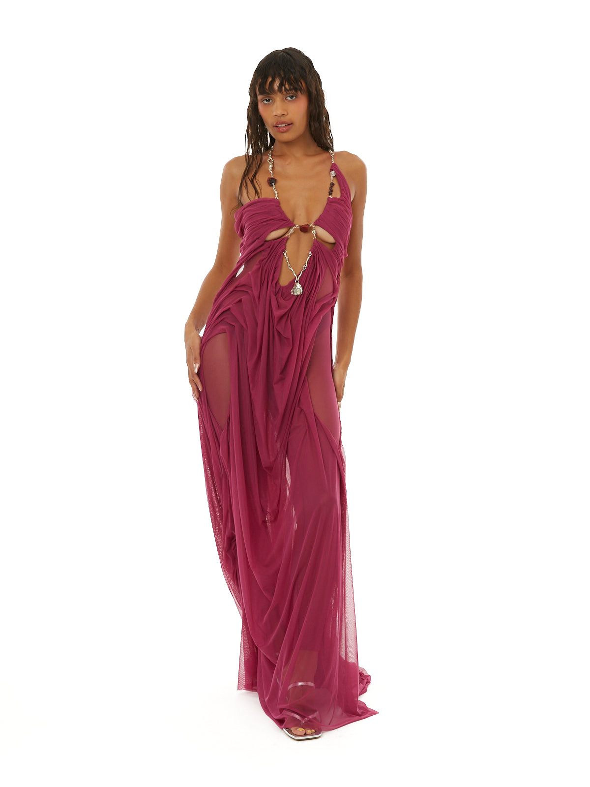 Fuchsia venus wetlook dress
