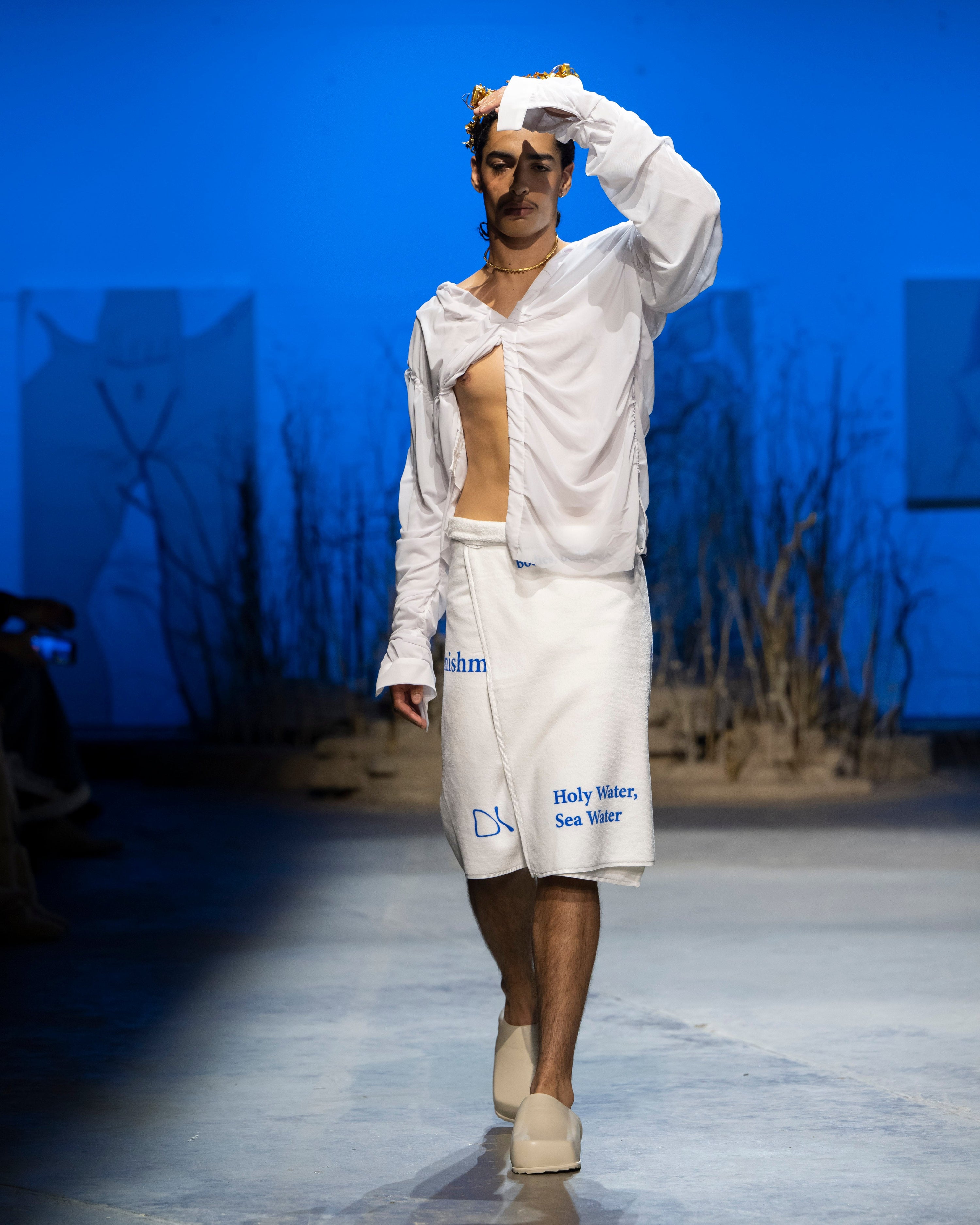 Deconstructed draped shirt