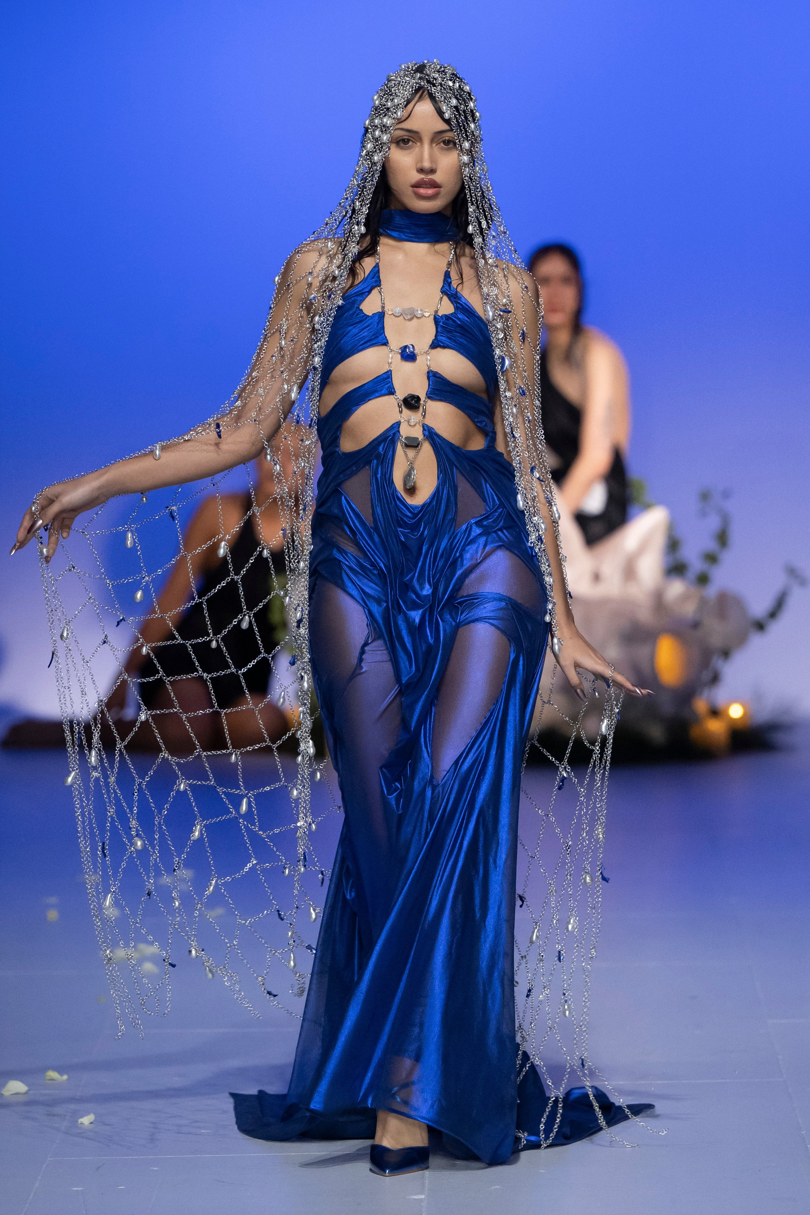 Metallic venus wetlook dress