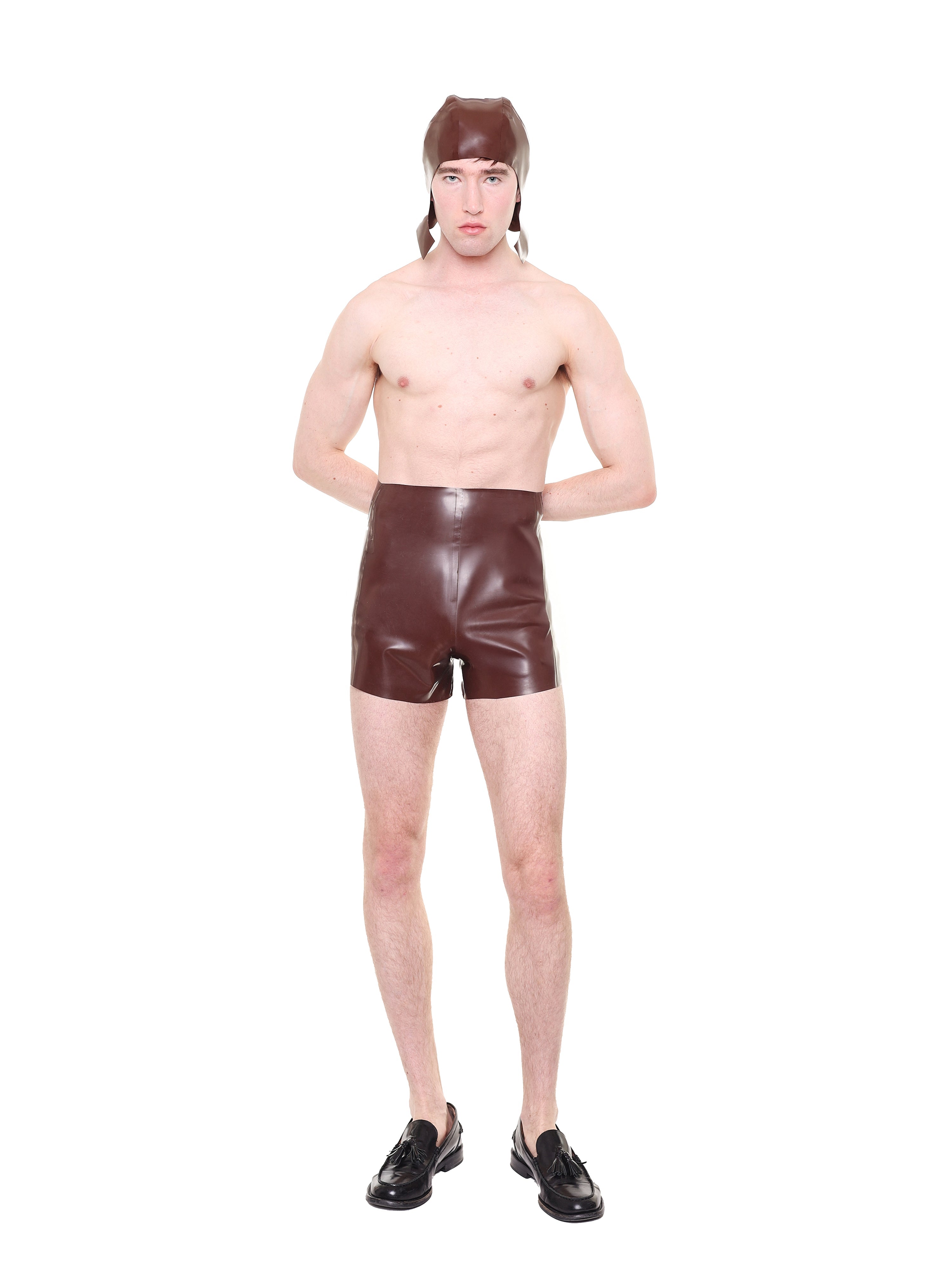 Brown high waist essential biker shorts