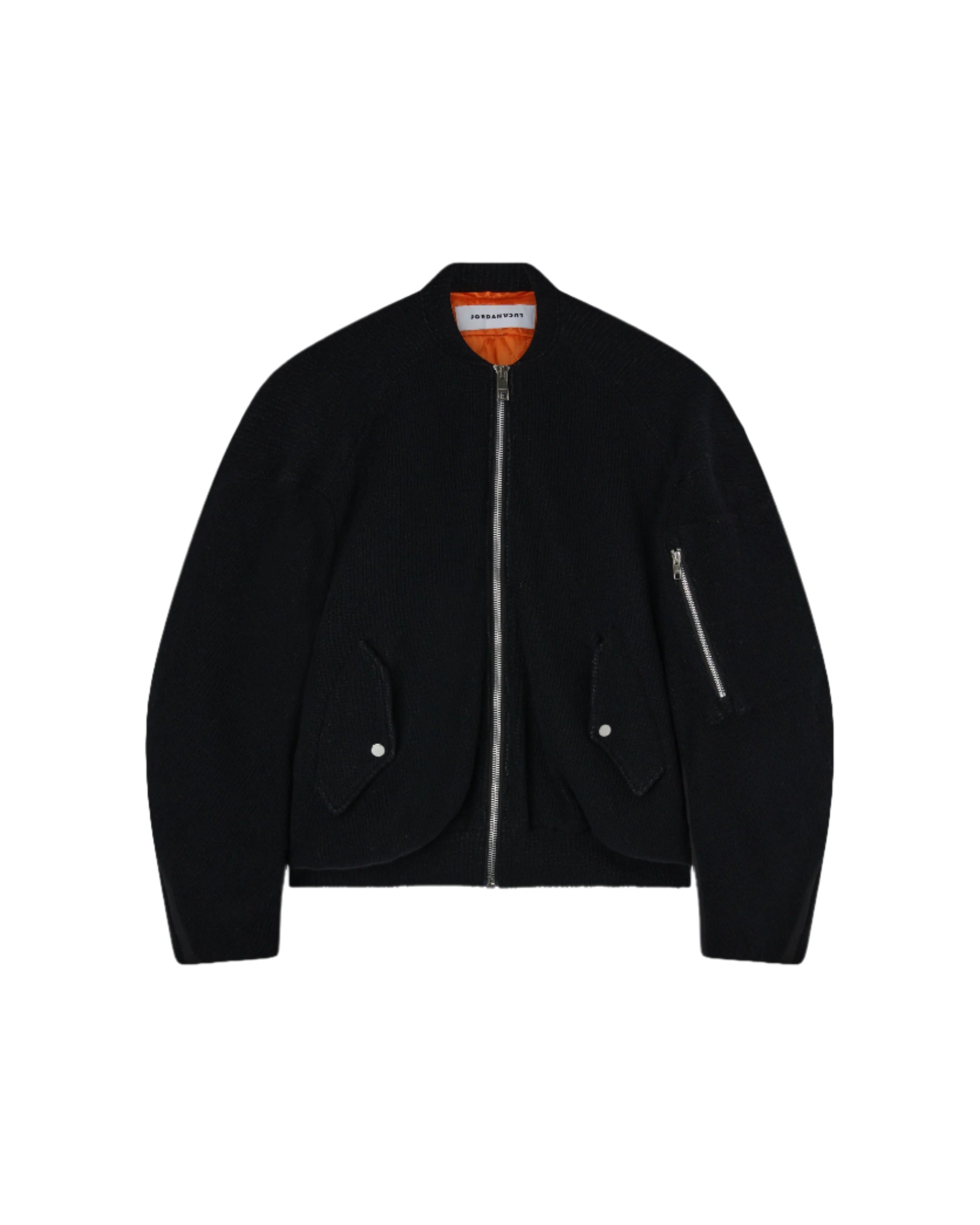 Bulldog knit bomber black