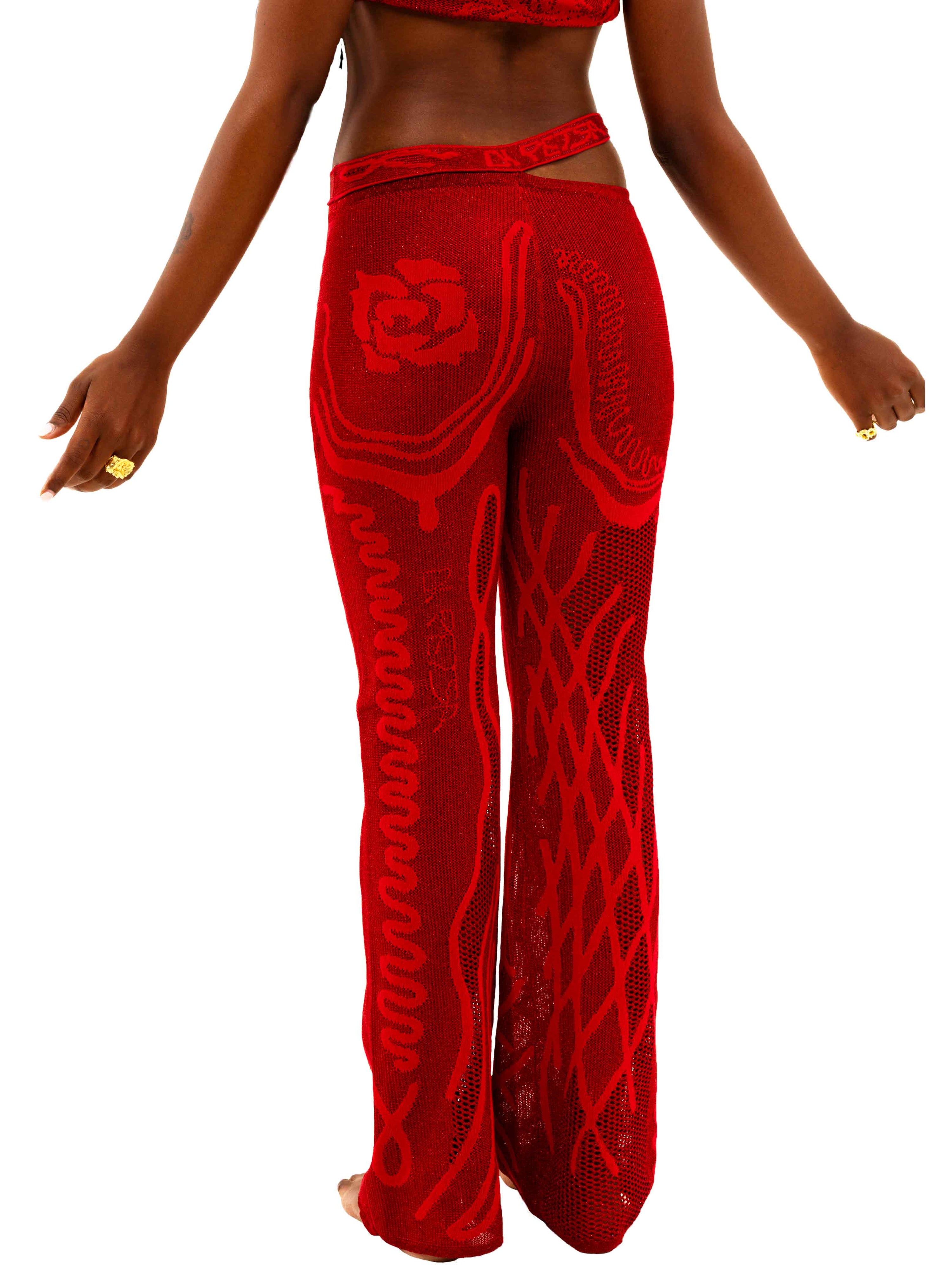Birthing venus knit trousers red