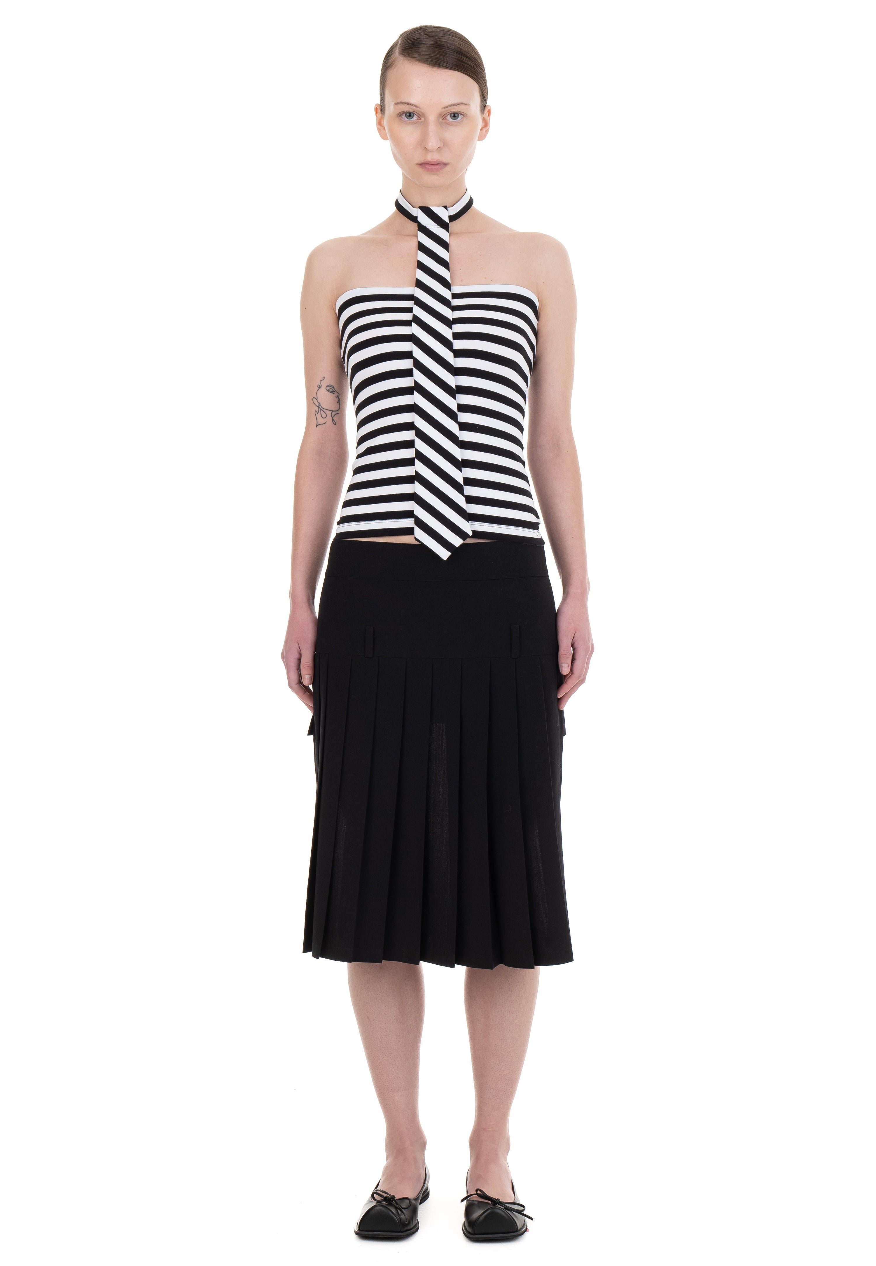 Necktie tube top striped