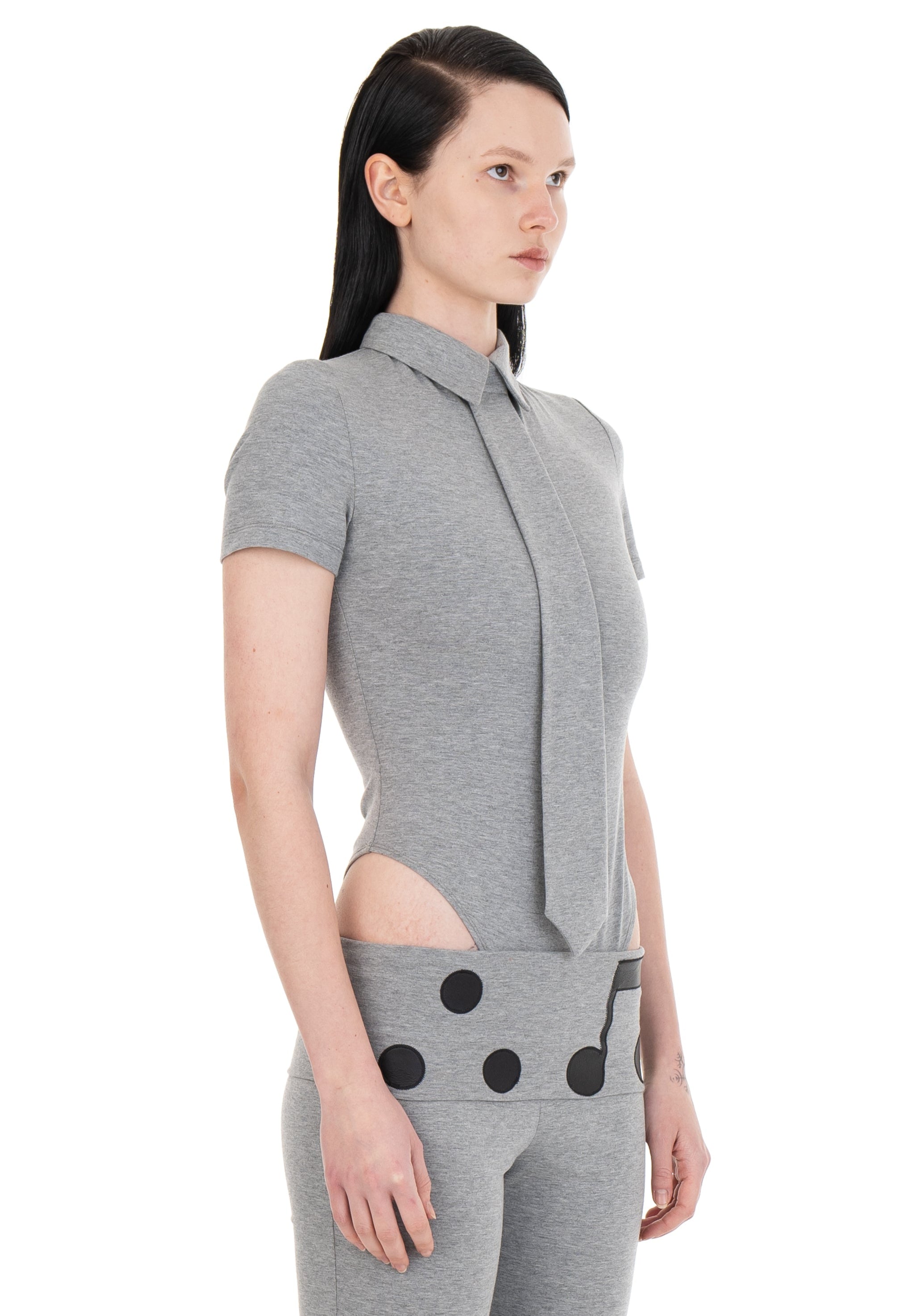 Necktie polo grey