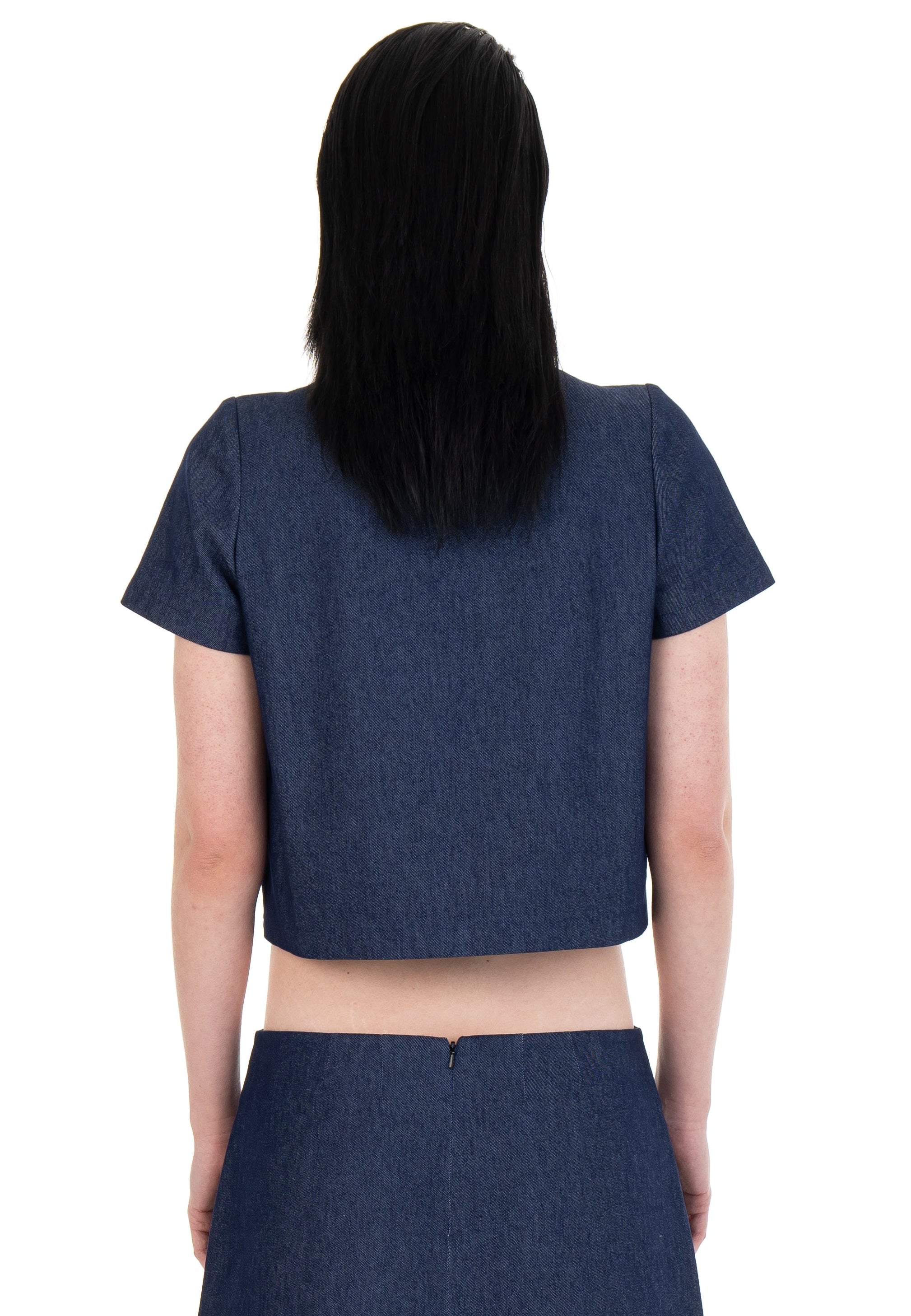 Detachable sleeve suit jacket denim