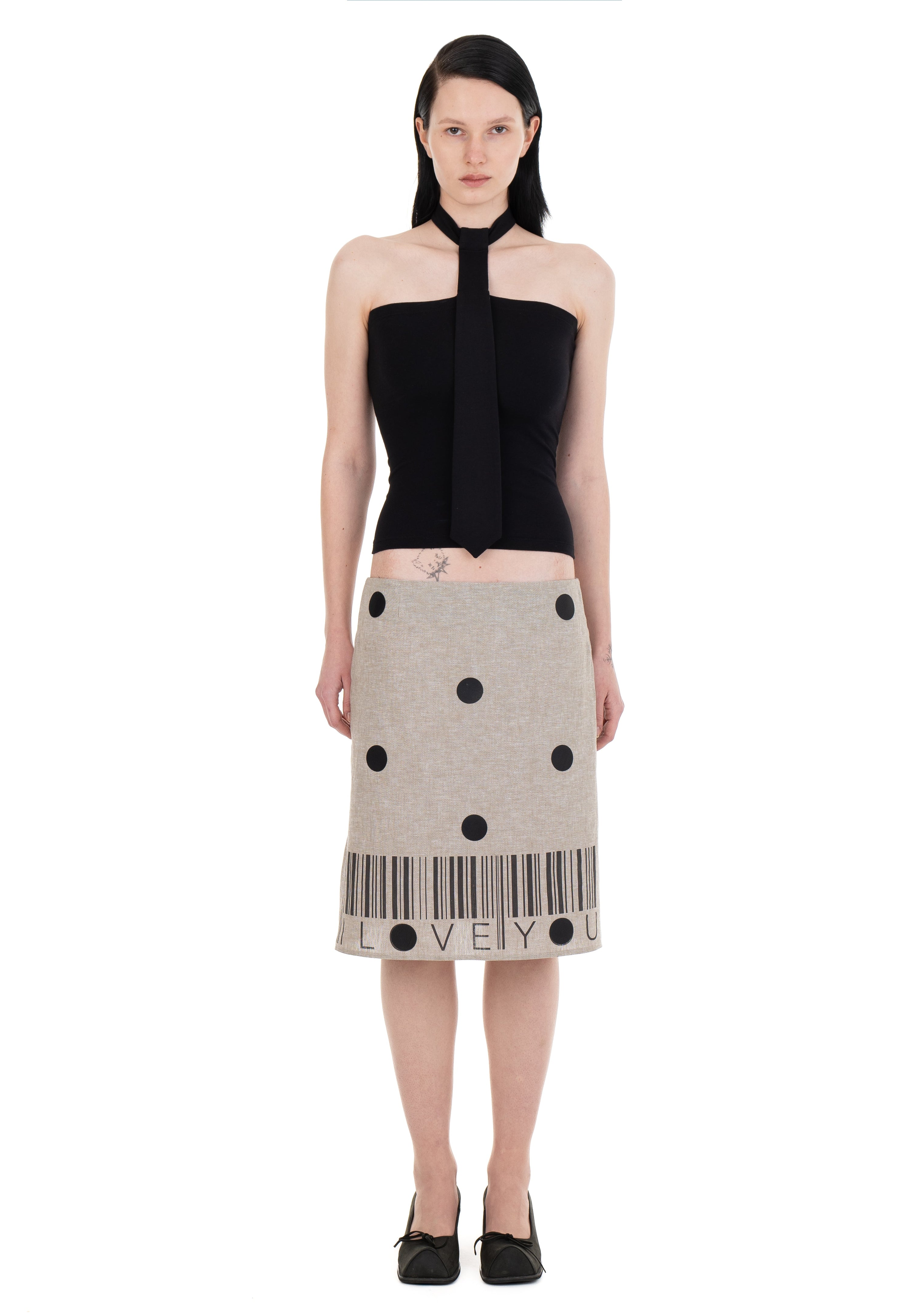 Necktie tube top black