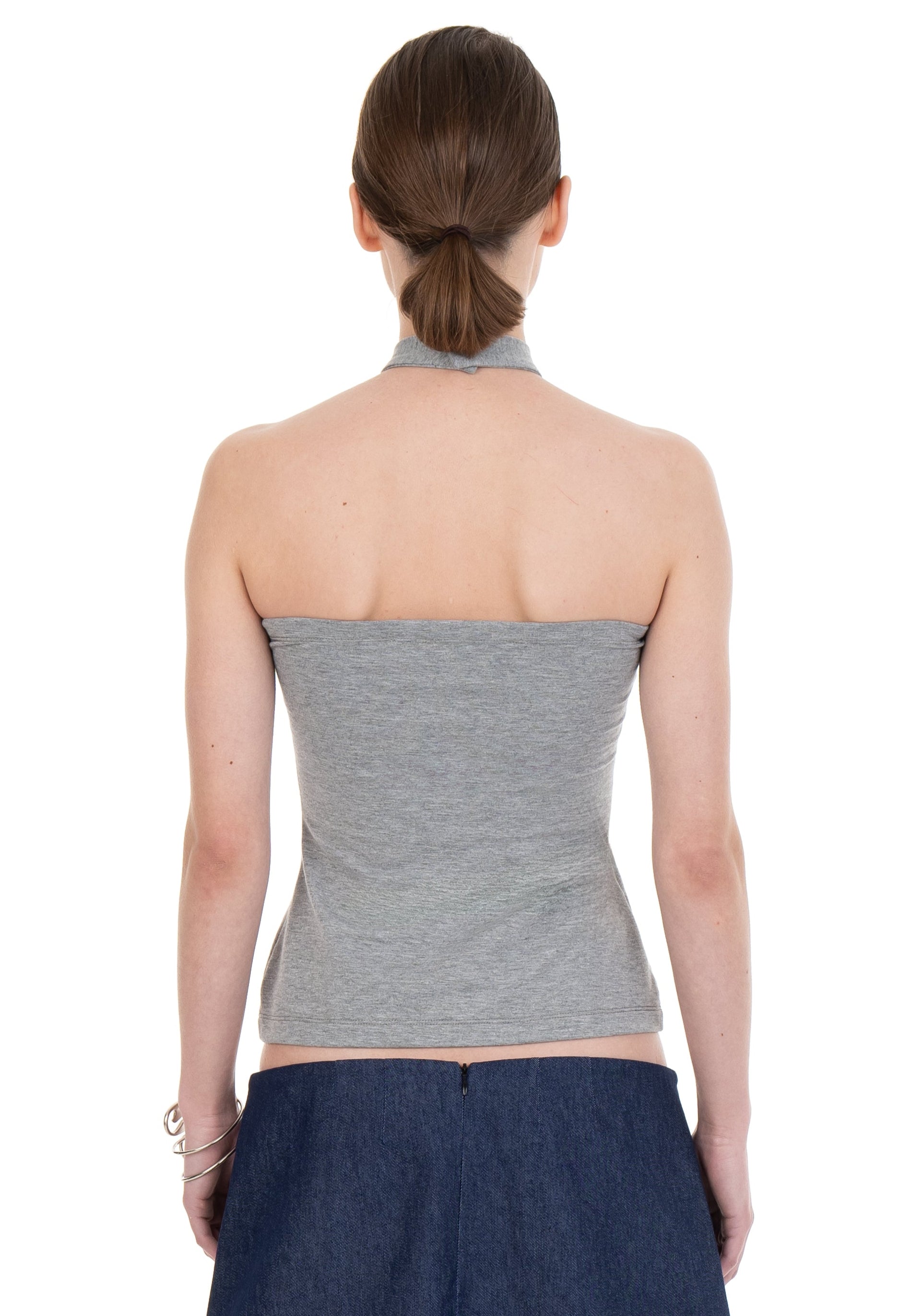 Necktie tube top grey