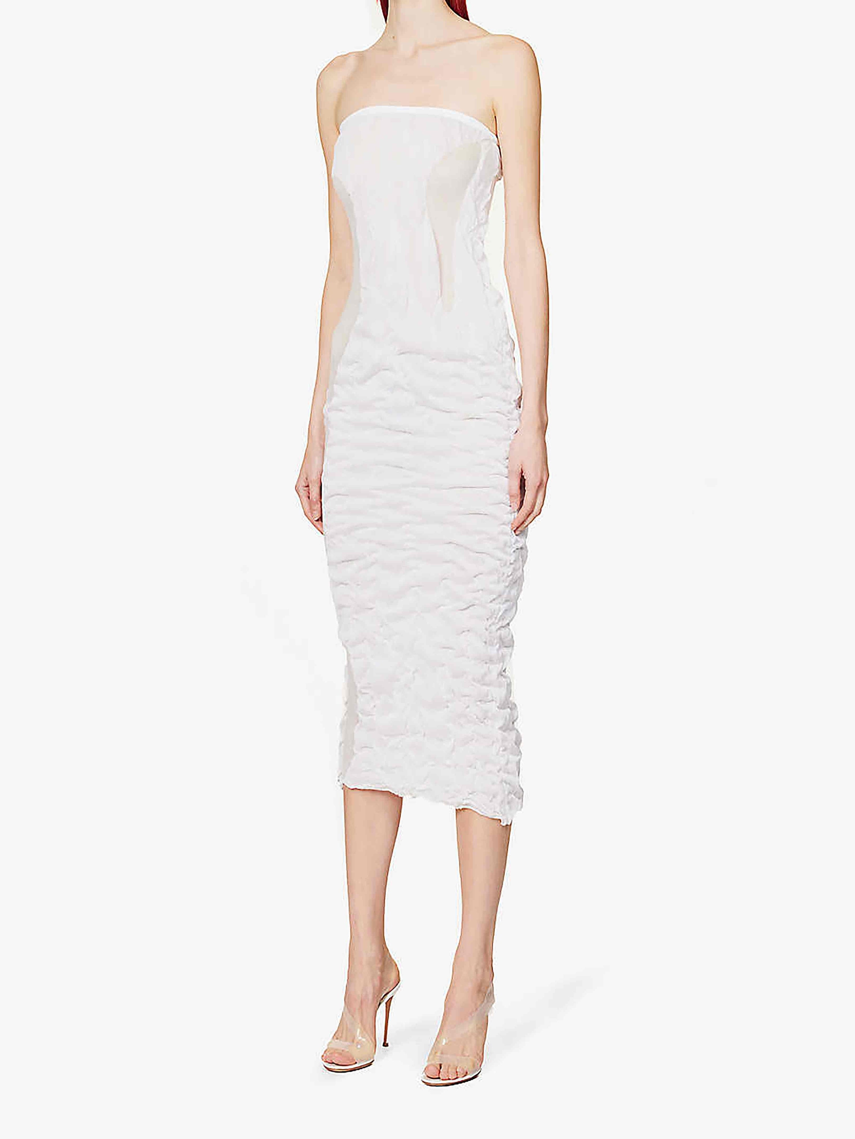 Wetlook knit midi dress