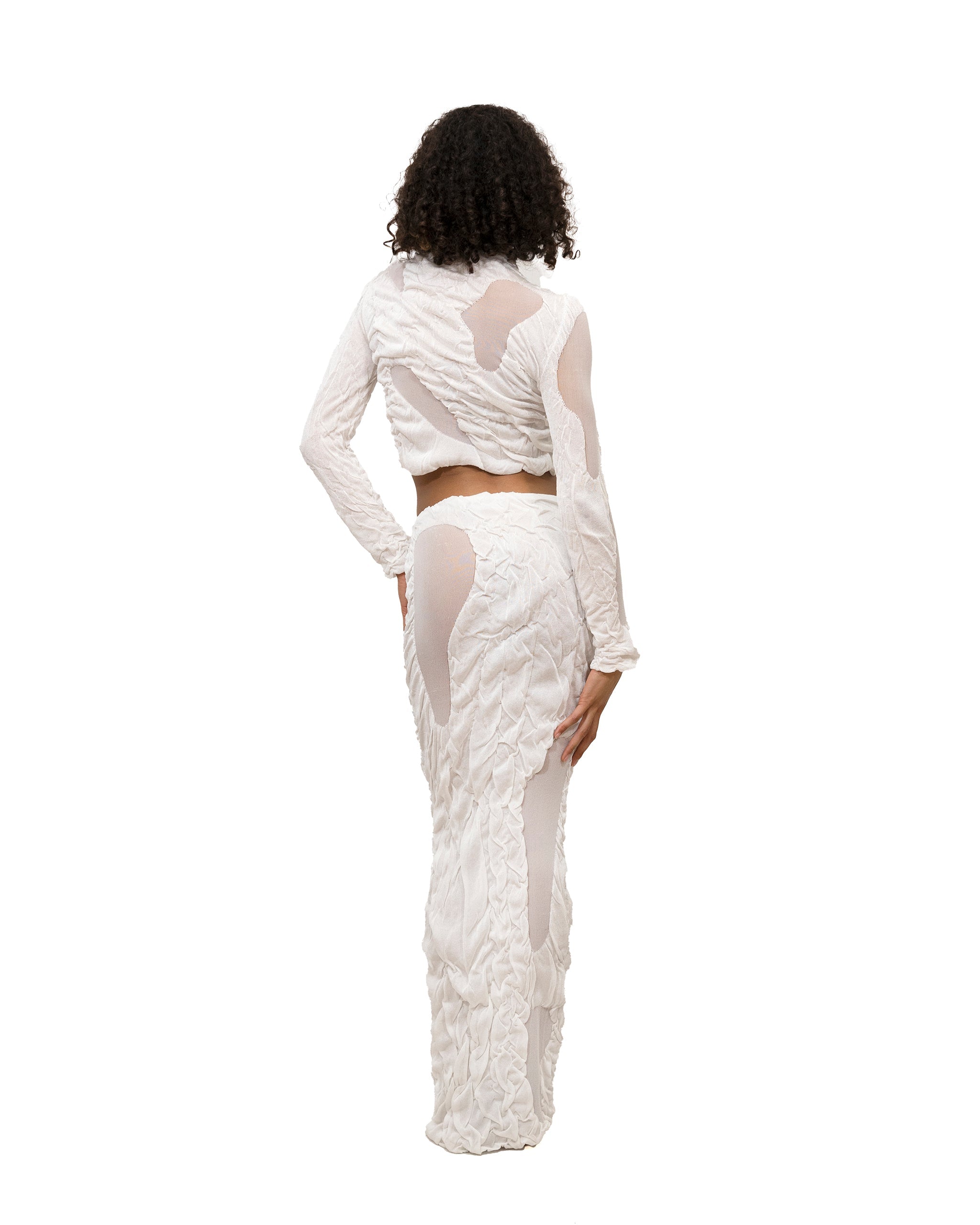 Wetlook knitwear skirt