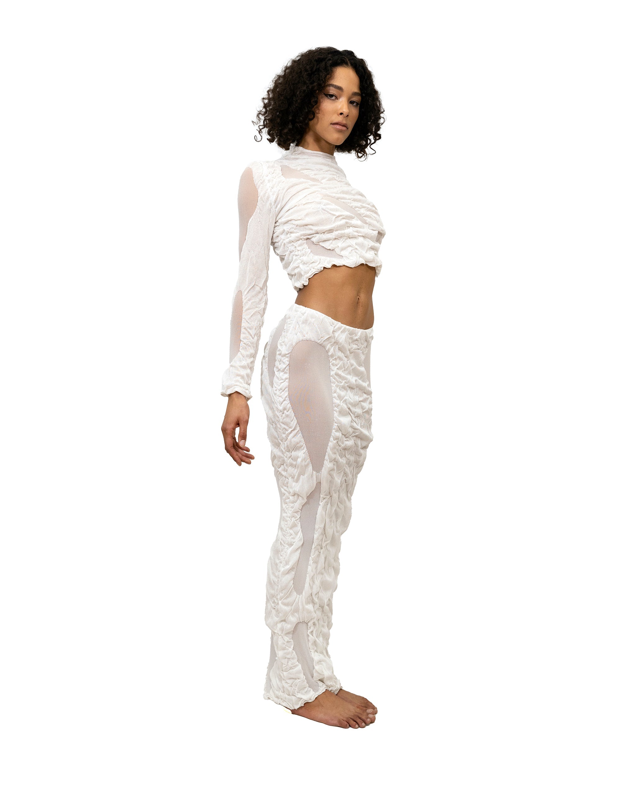 Wetlook knitwear skirt