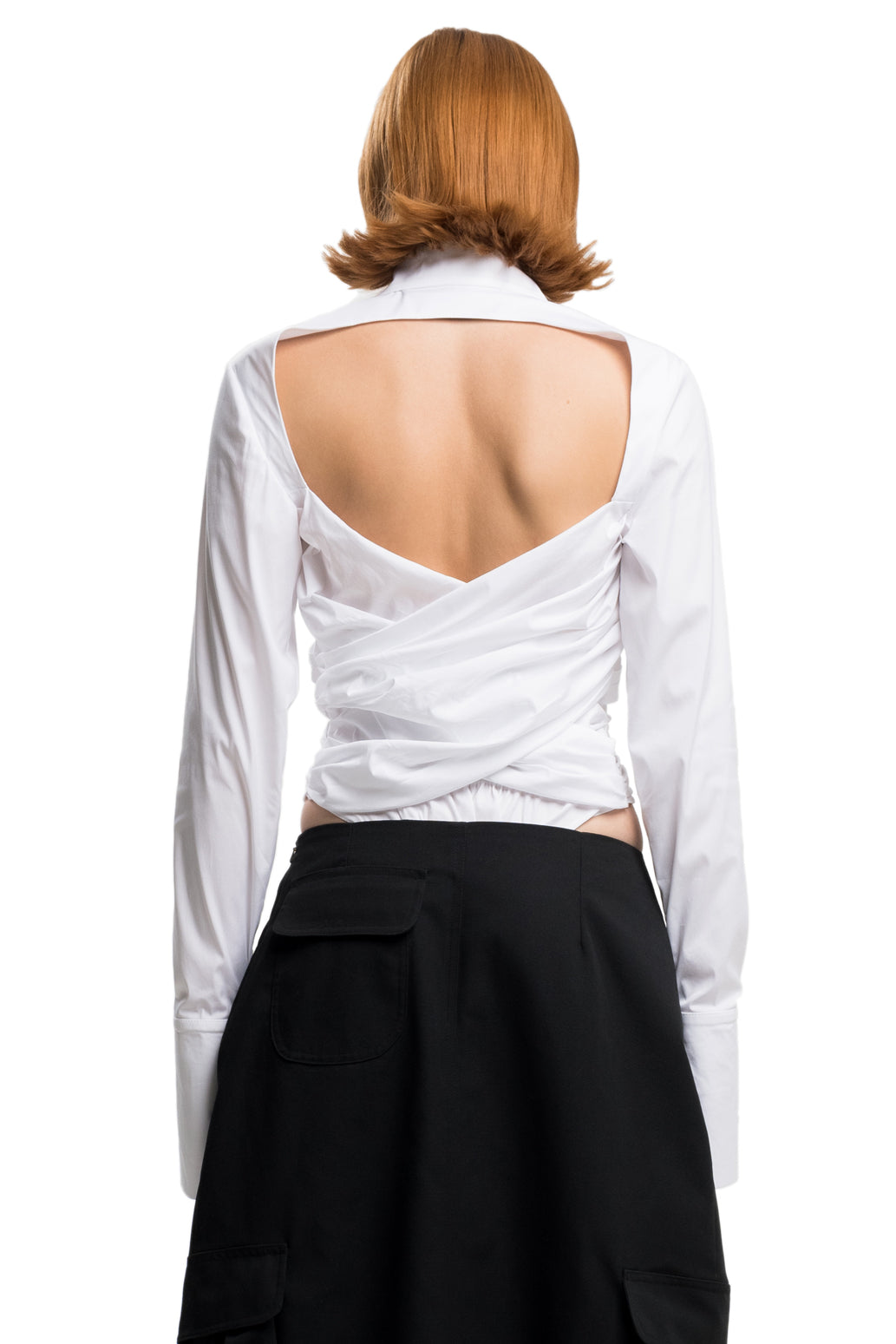 Draped shirt in white