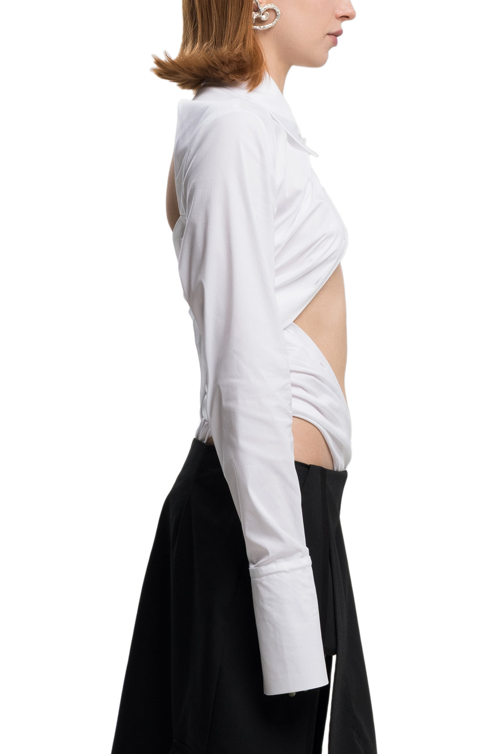 Draped shirt in white