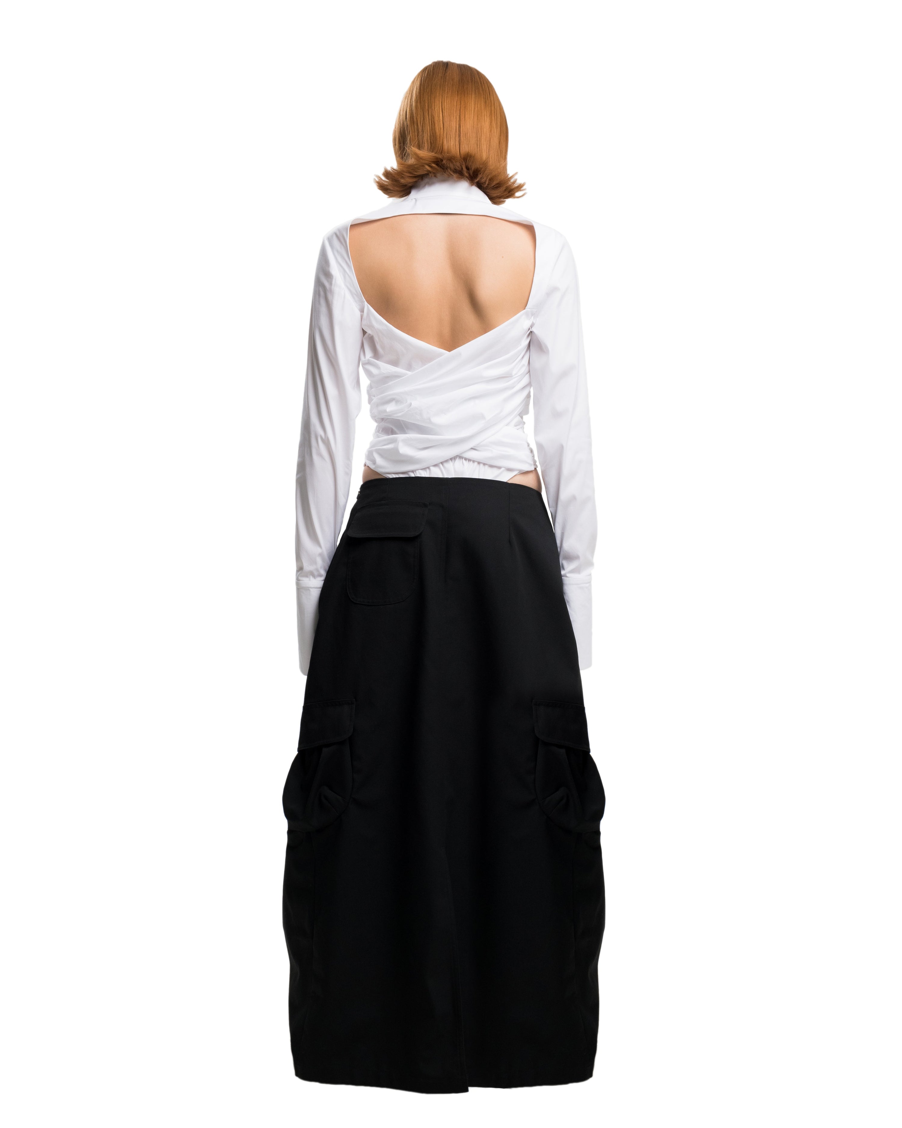 Draped shirt in white