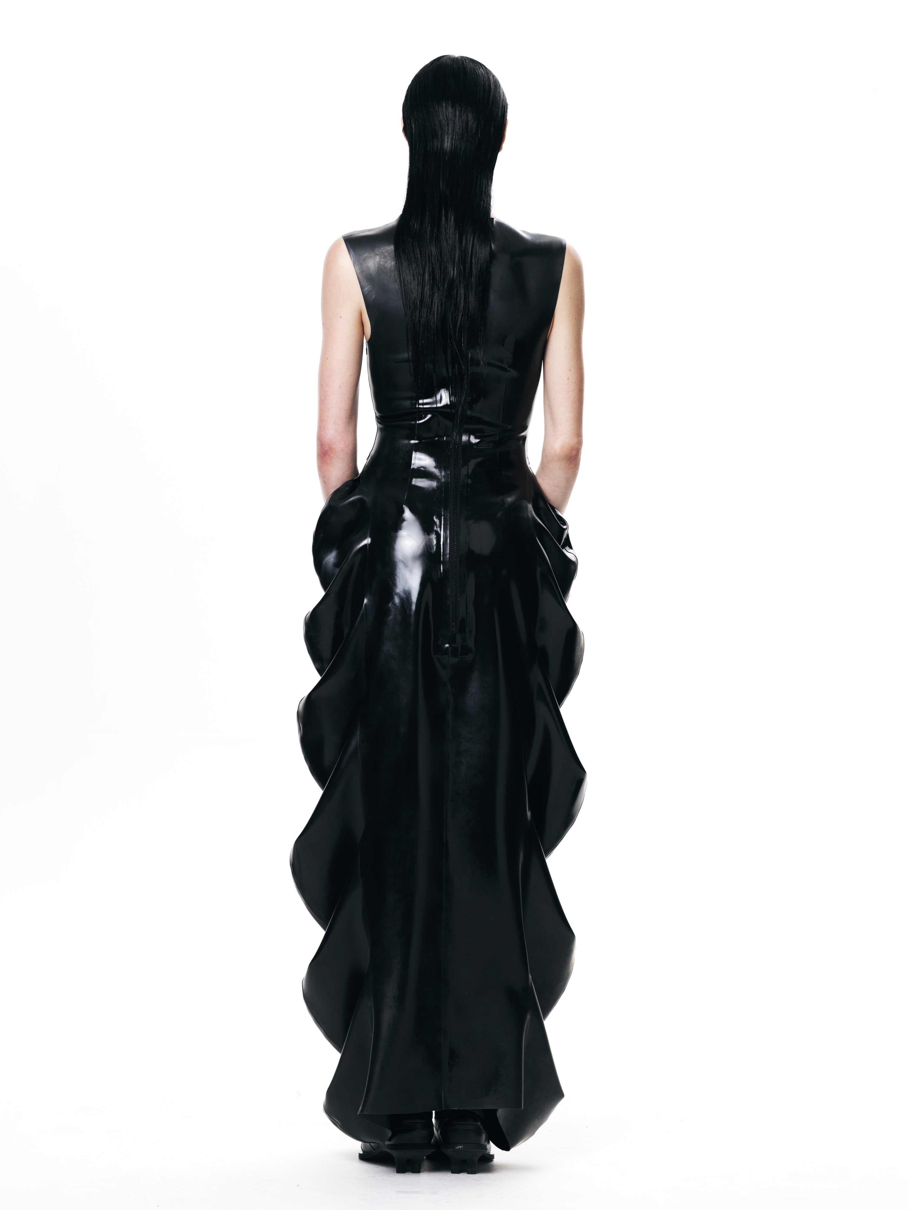 Deflated latex dress