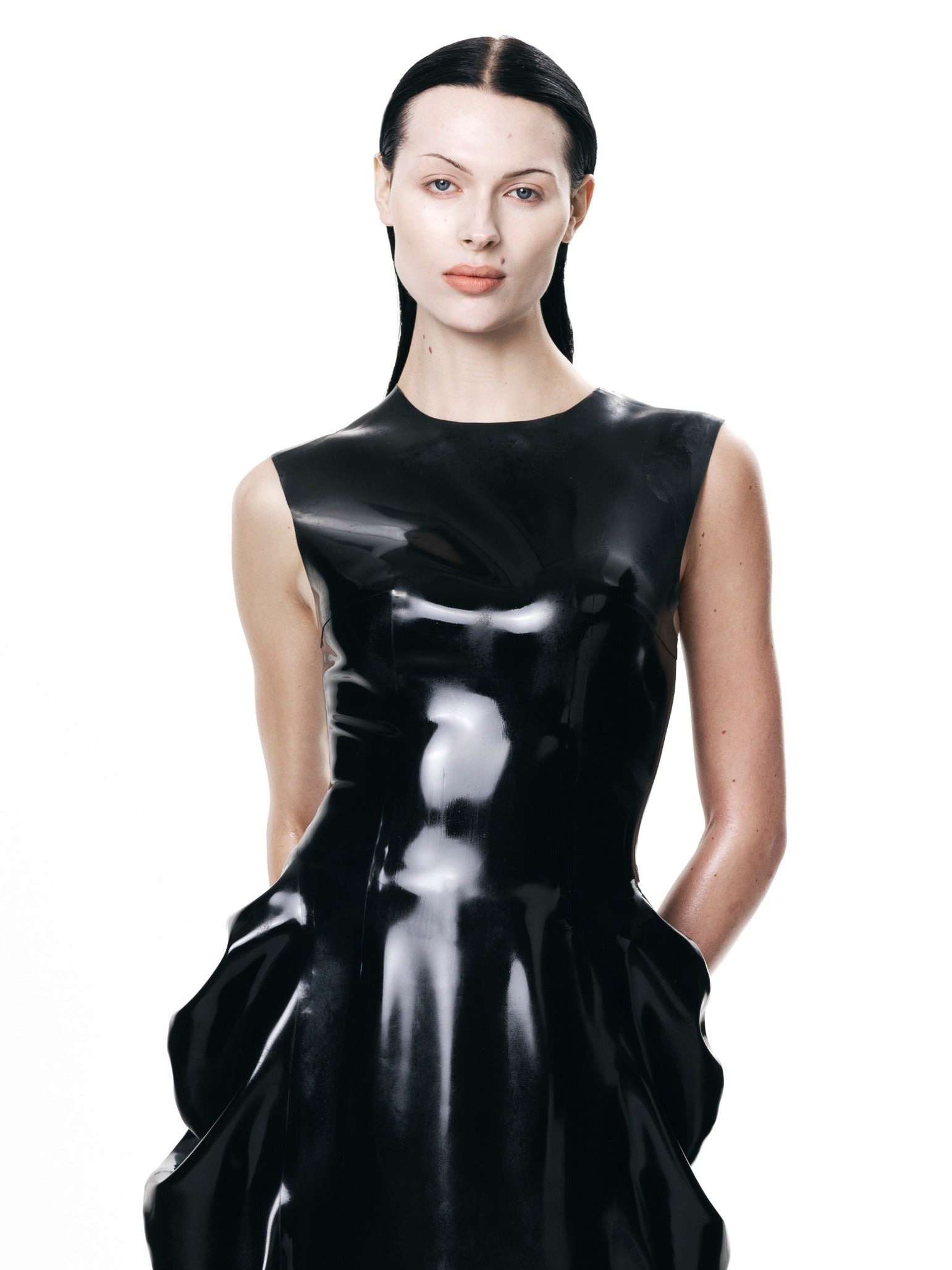 Deflated latex dress