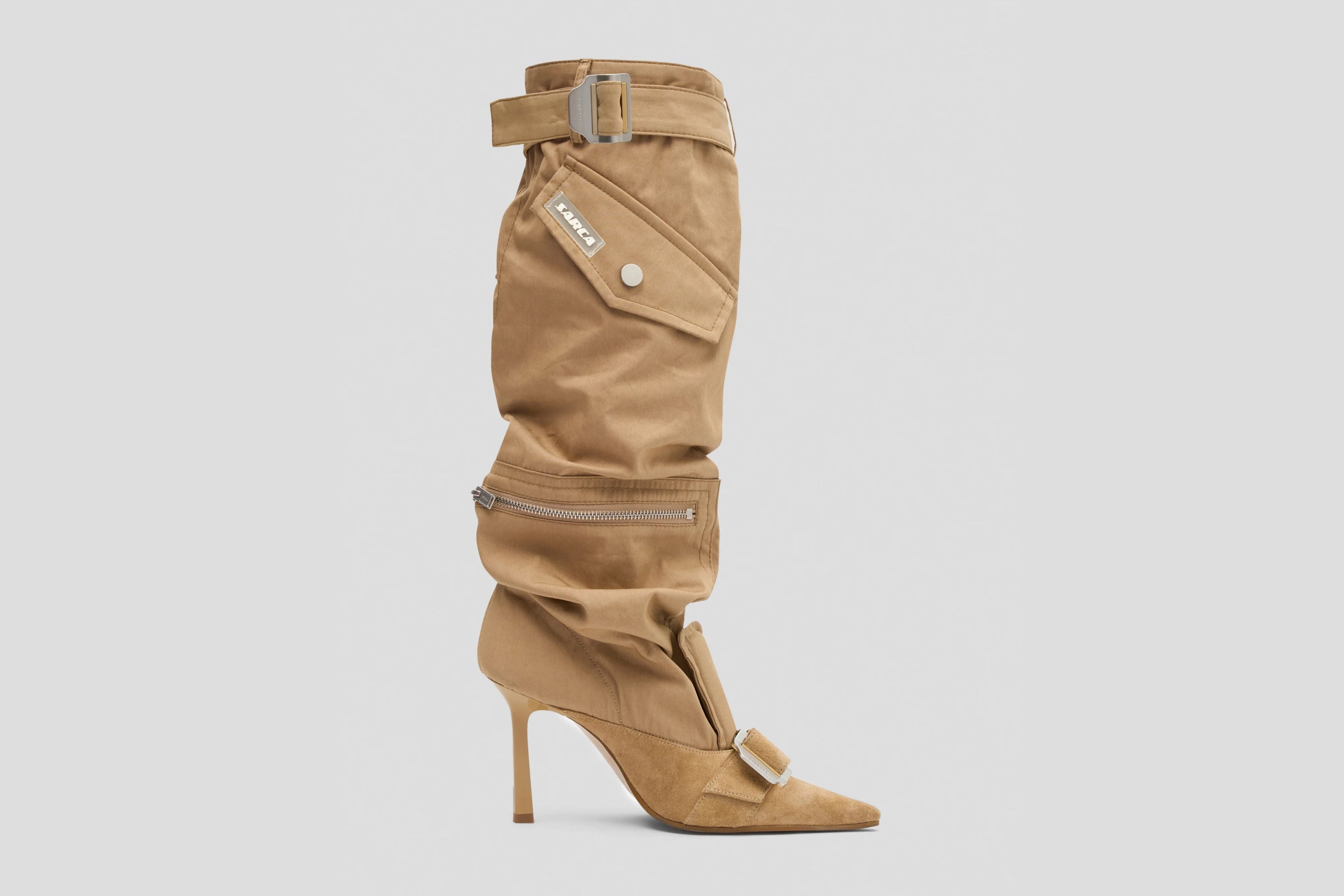 Dion lee x ancuța sarca' upcycled trouser boots/ timber