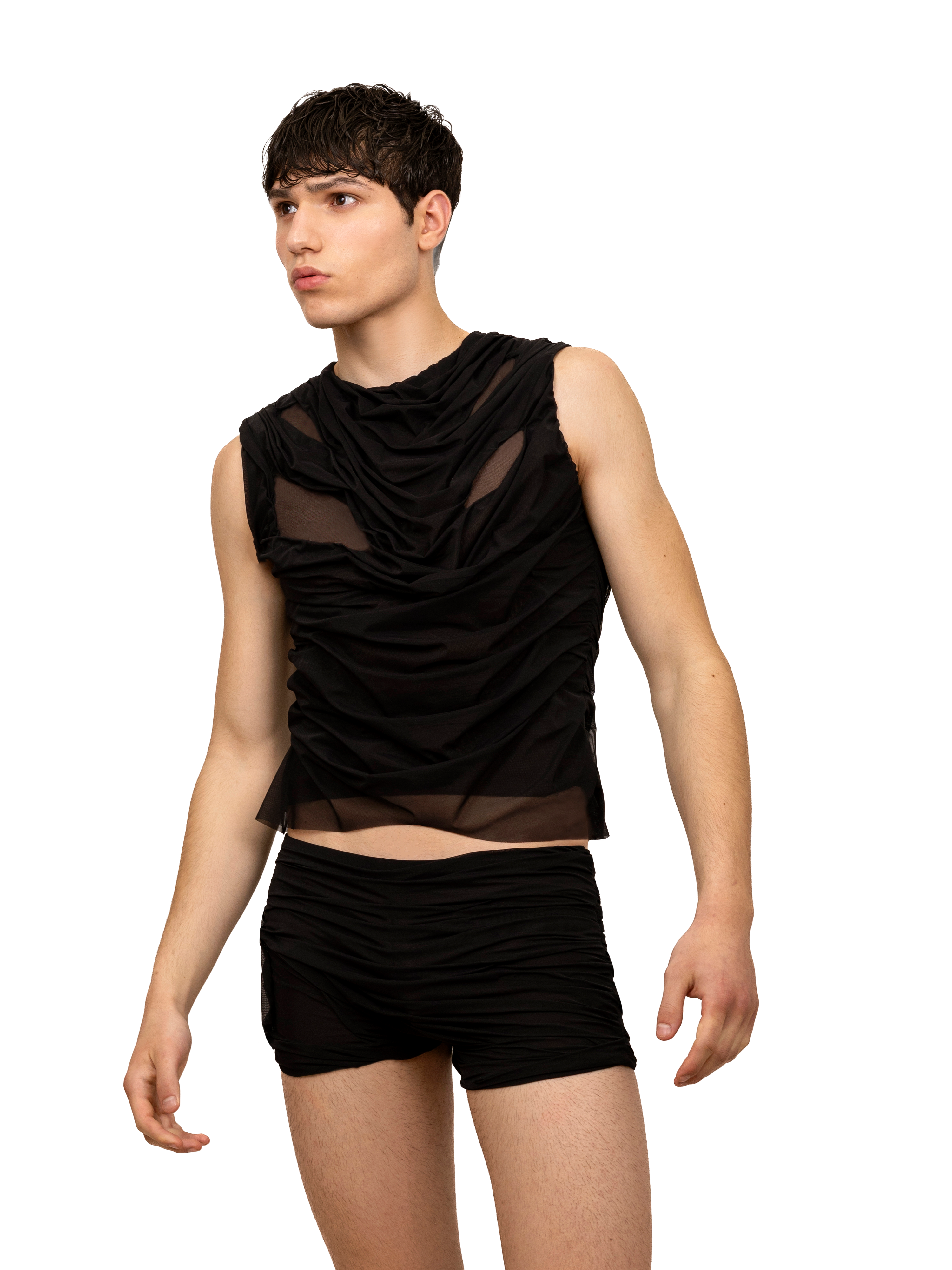 Wetlook tank top black