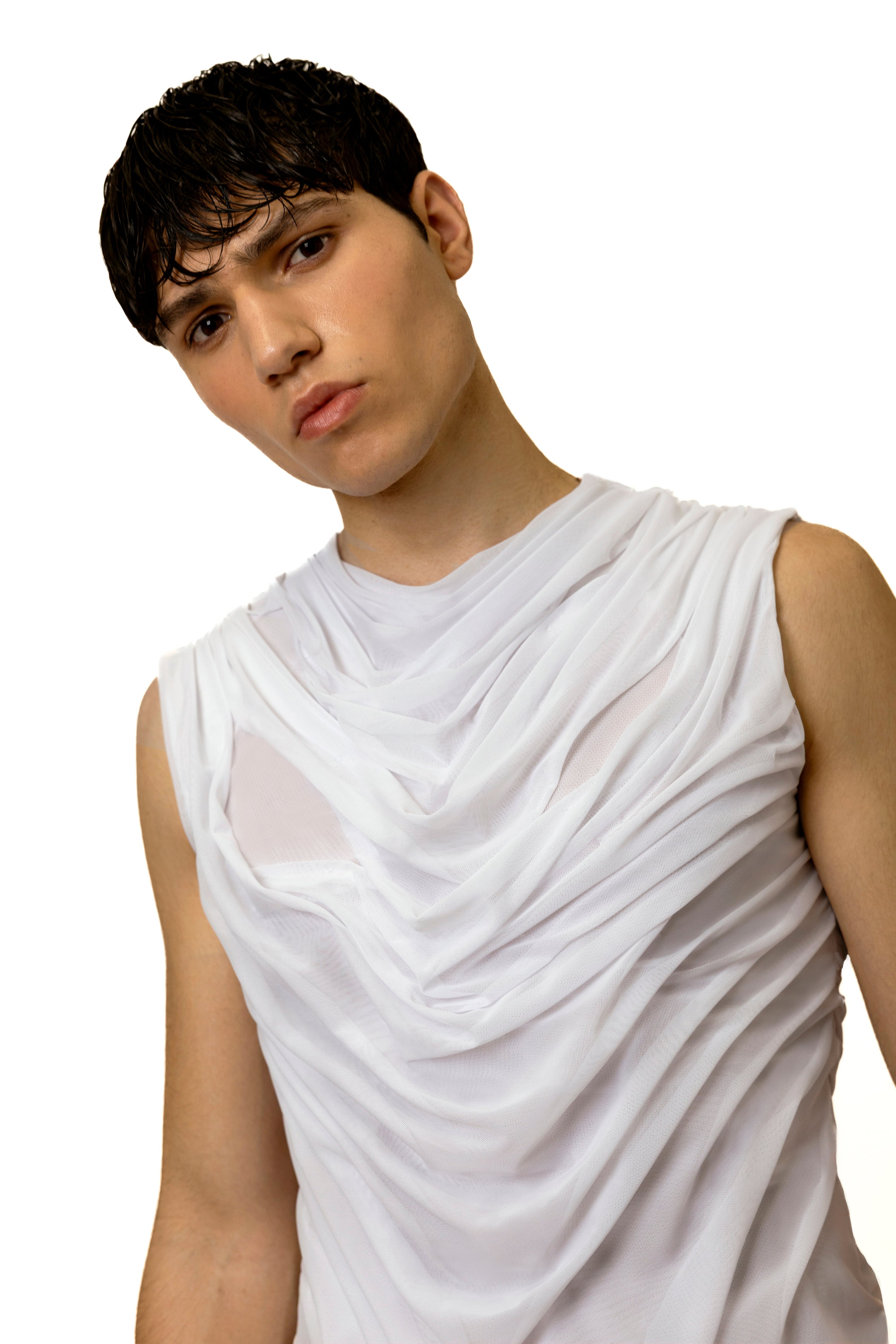 Wetlook tank top white