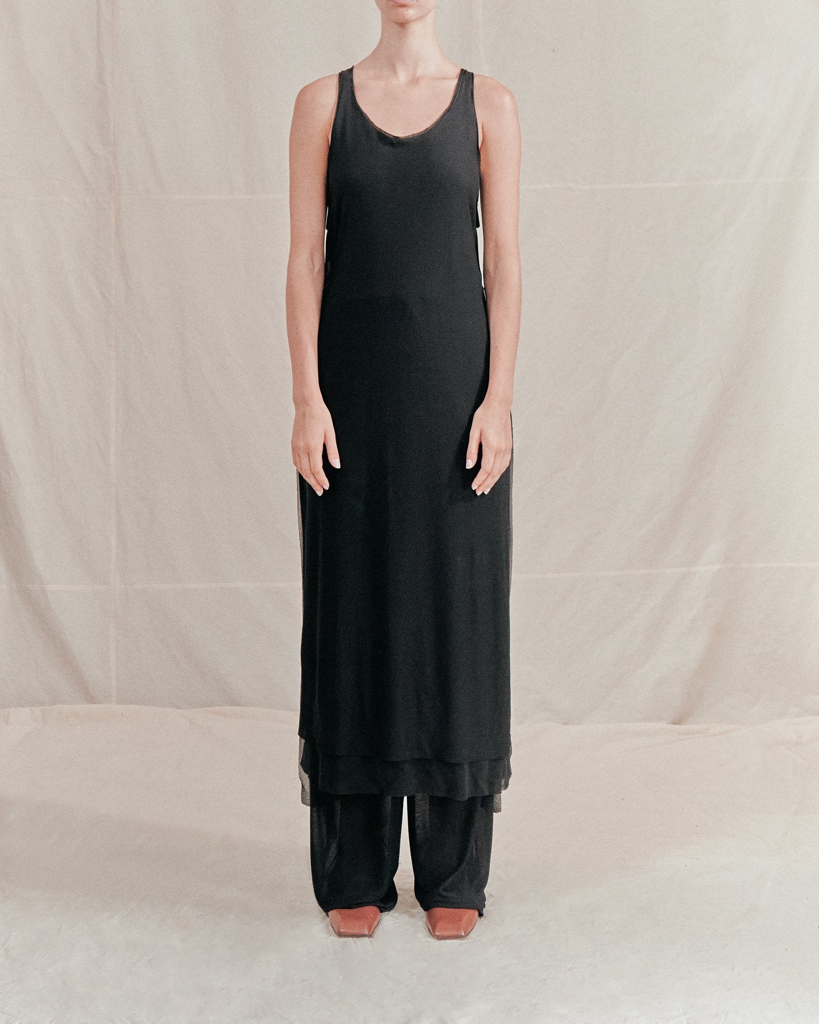 Tank dress sheer long