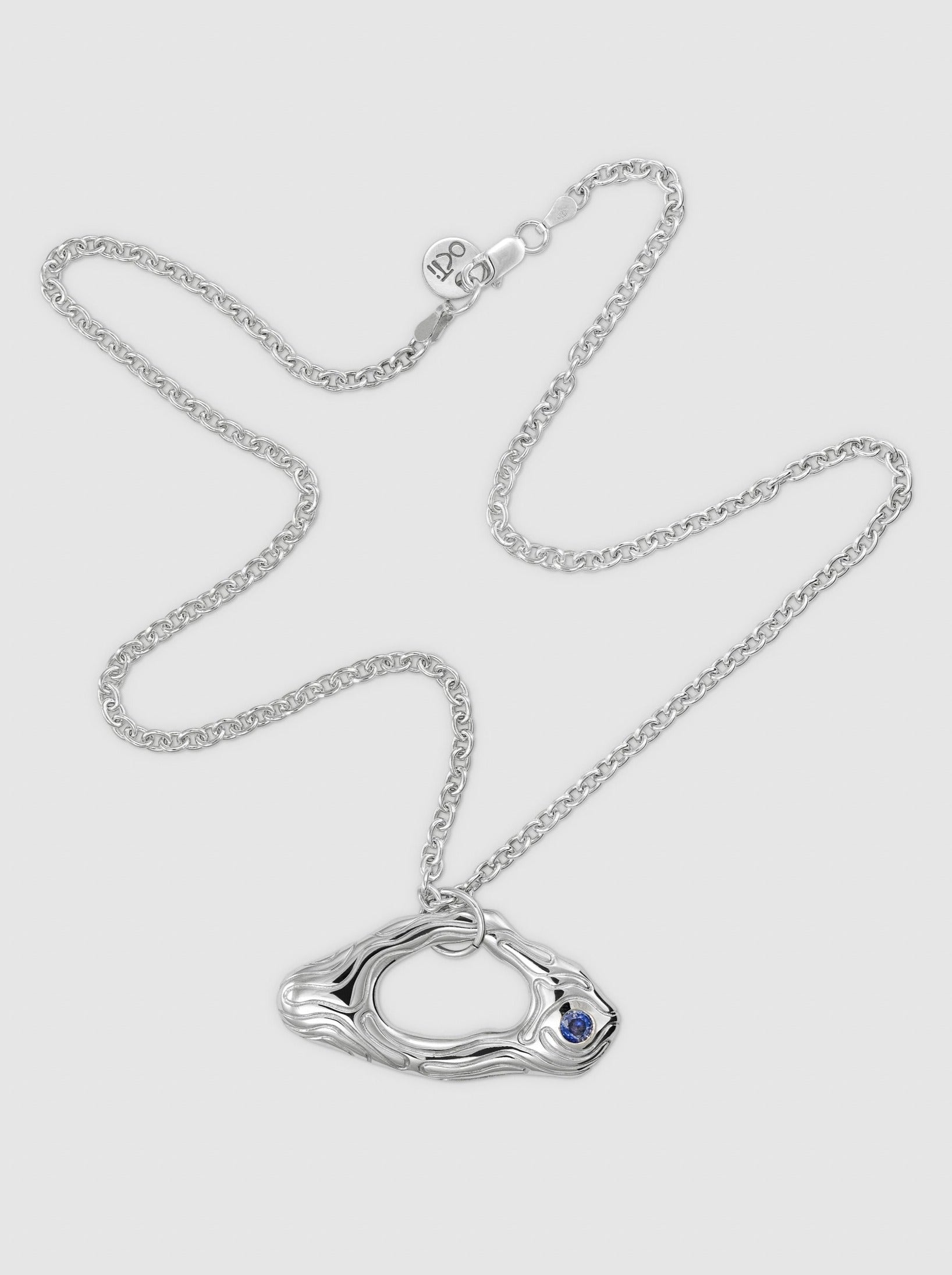 Island pendant necklace with sapphire (large)