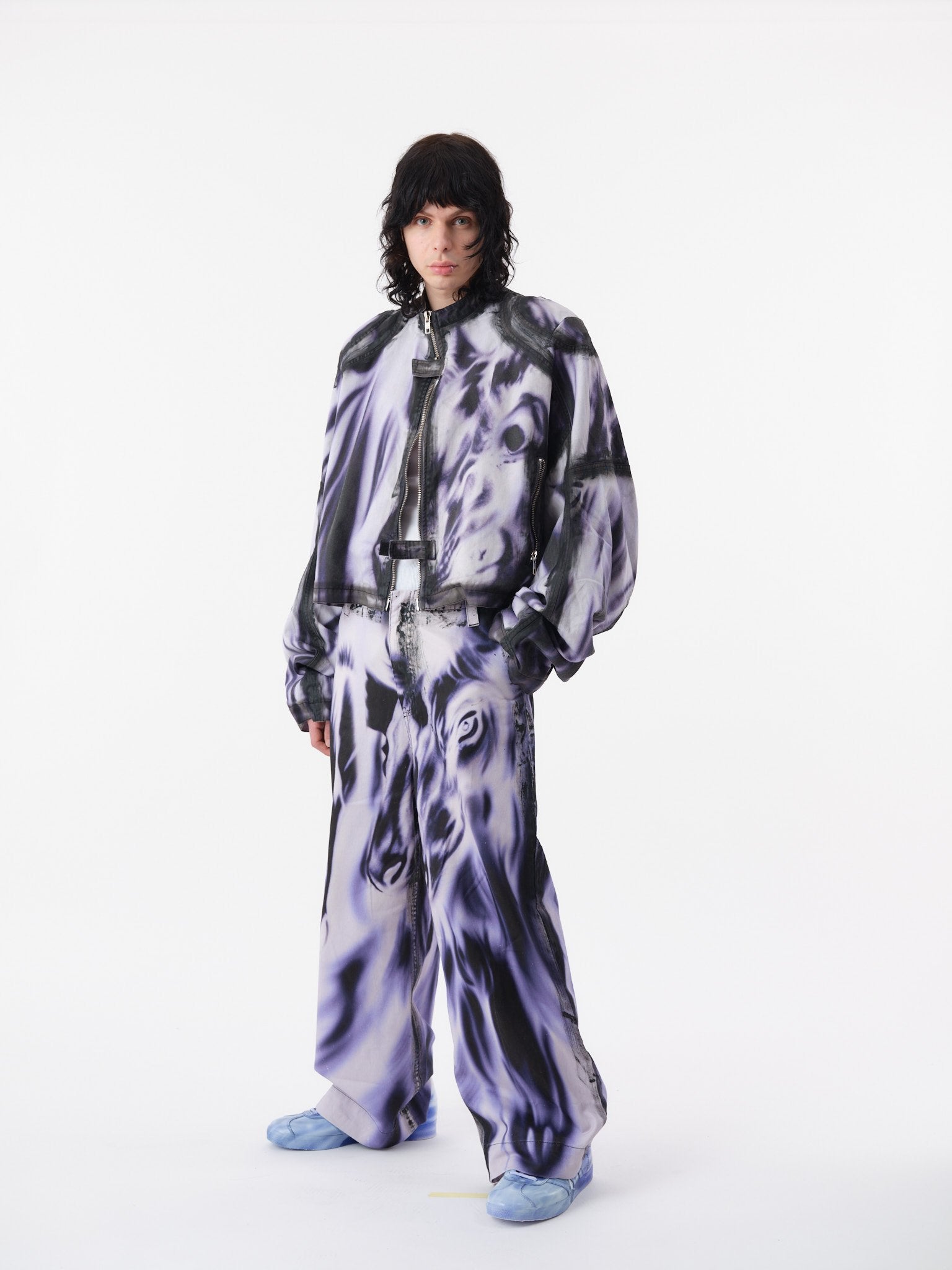 Printed moto jacket