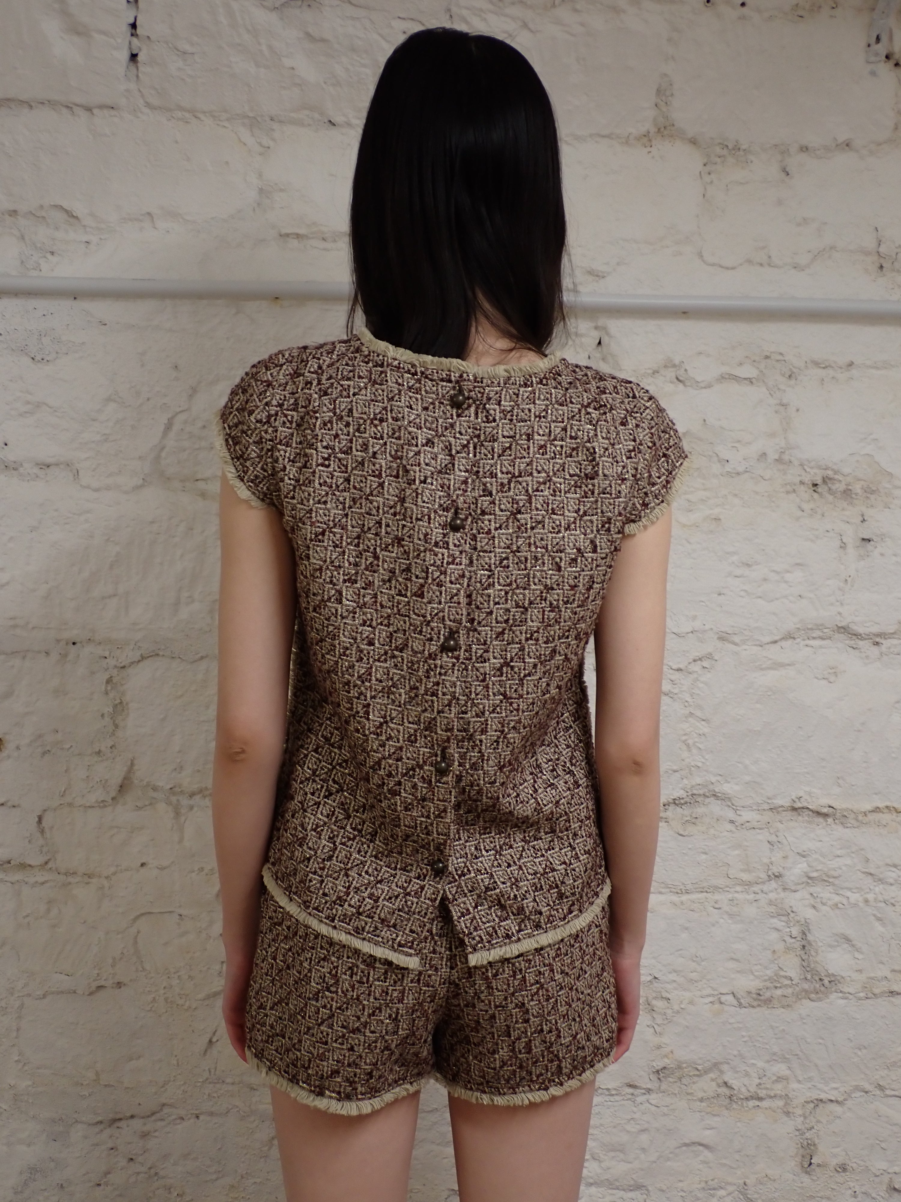 Tweed t-shirt and shorts set