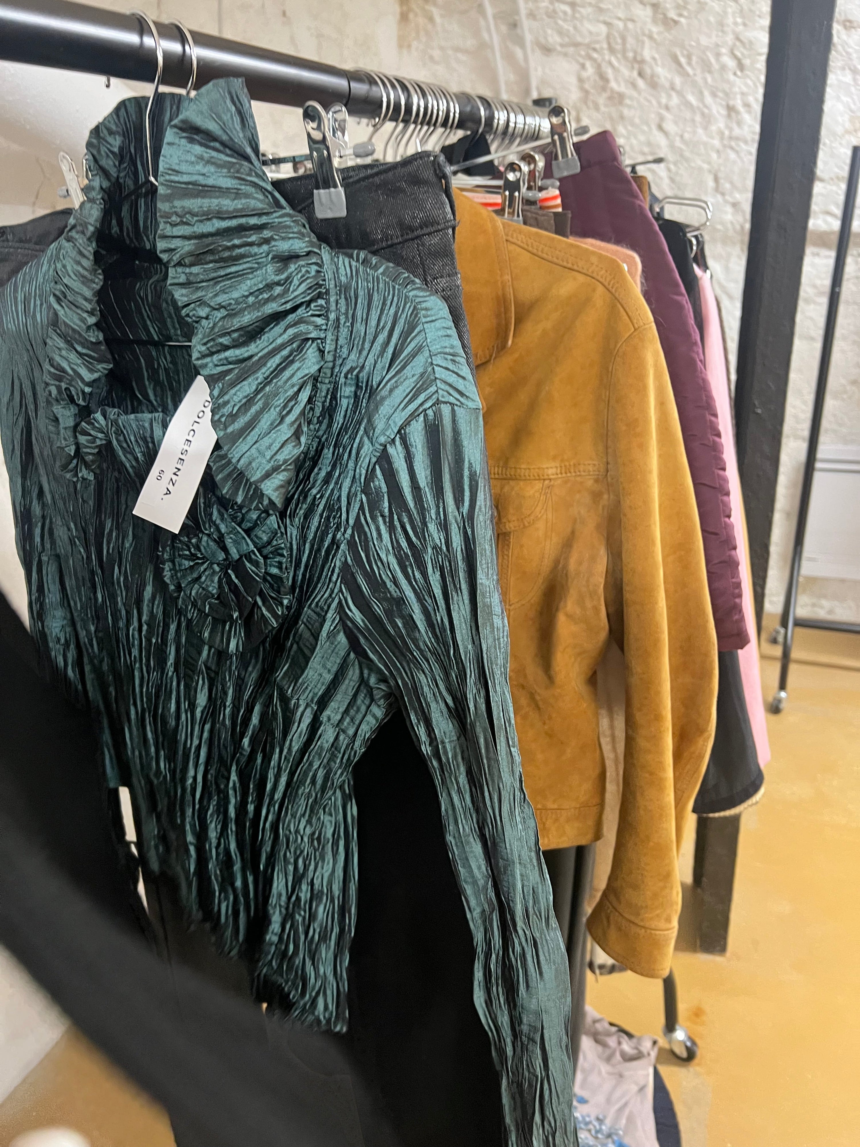 Ruched shirt petrolio
