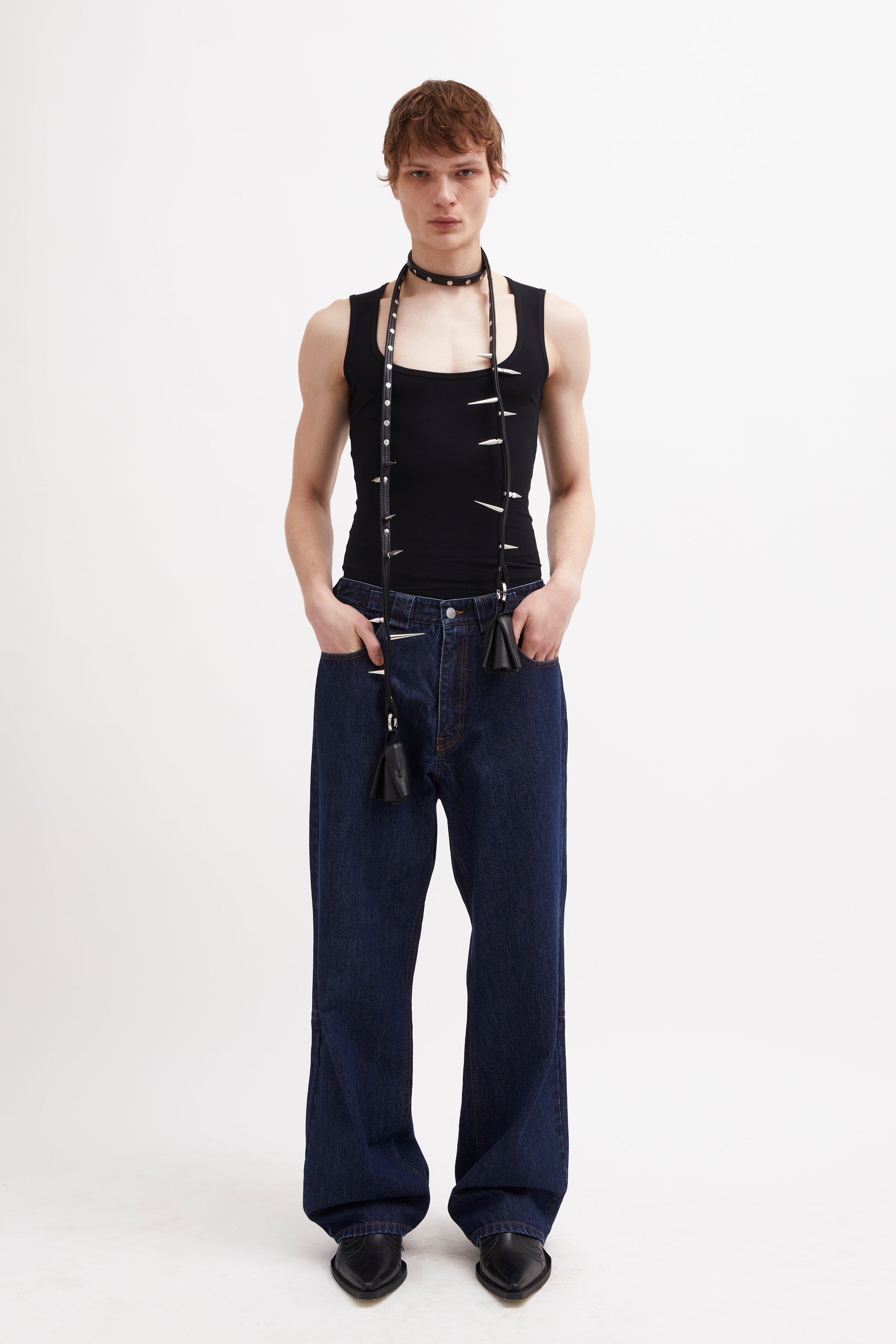 Spike rose scarf - black / silver