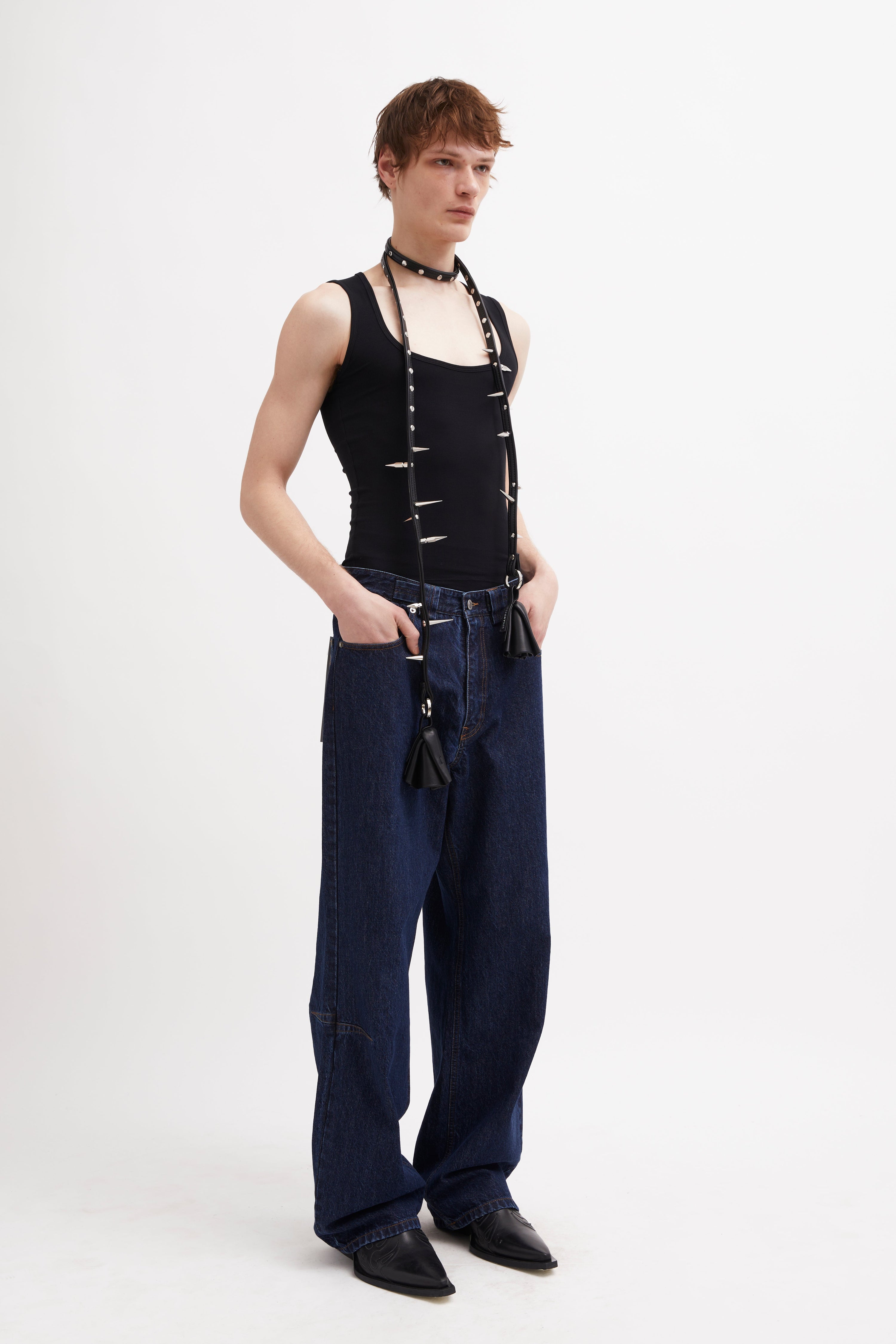 Spike rose scarf - black / silver