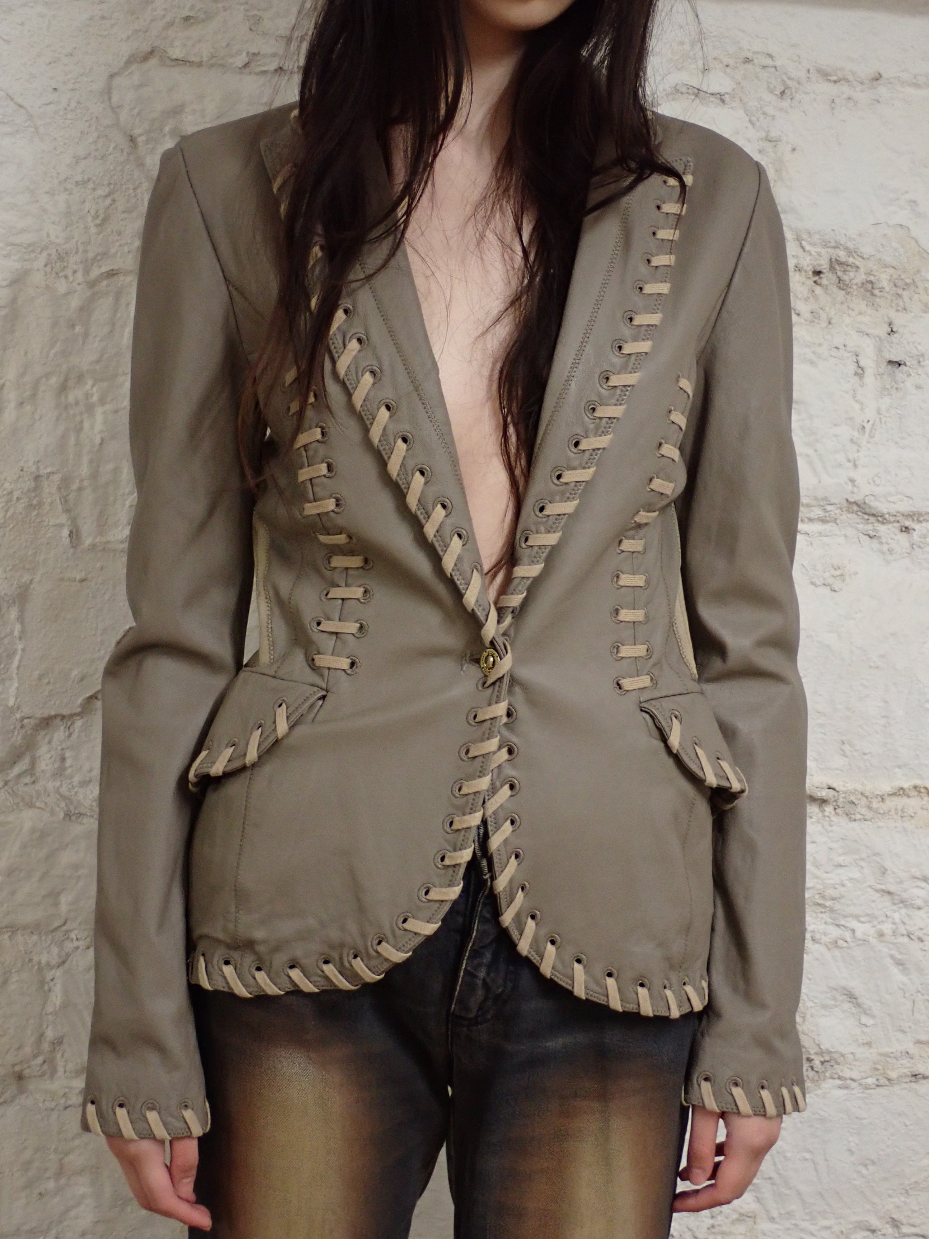 Roberto cavali leather jacket