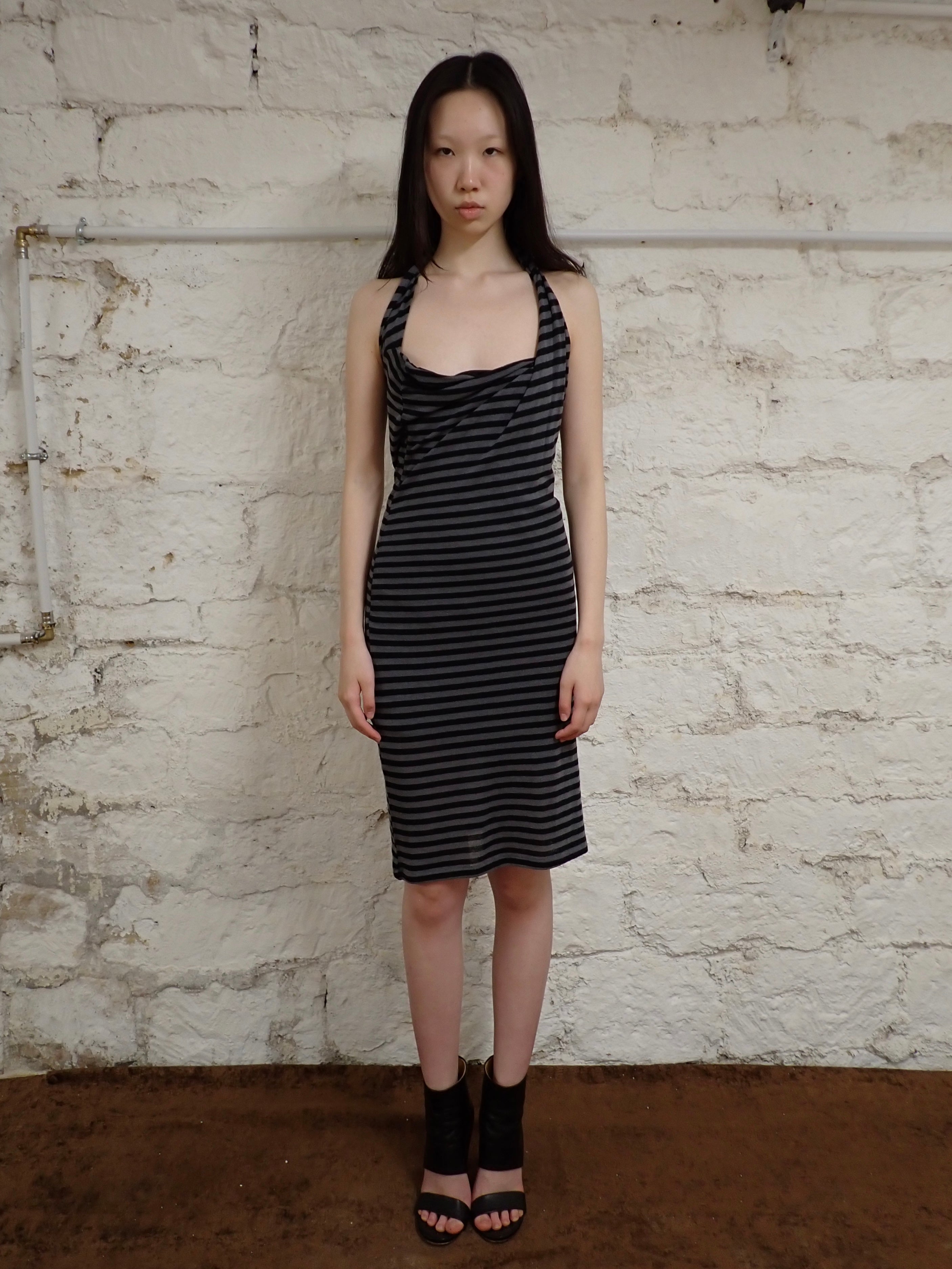 Backless striped dress