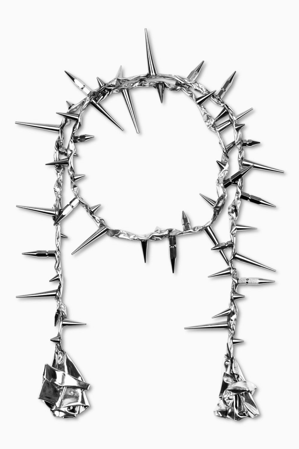 Spike rose scarf - silver